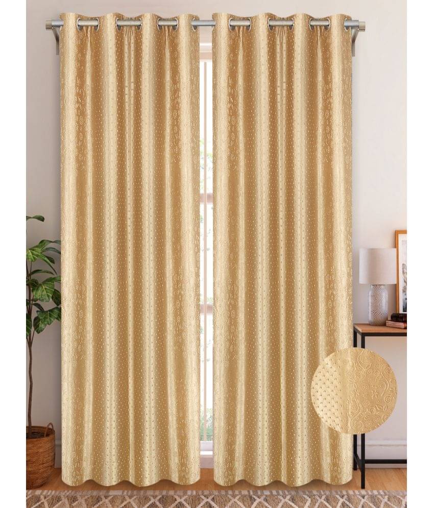 Home Candy Set of 2 Long Door Semi-Transparent Eyelet Polyester Gold Curtains ( 274 x 120 cm ) Home Candy Set of 2 Long Door Semi-Transparent Eyelet Polyester Gold Curtains ( 274 x 120 cm )