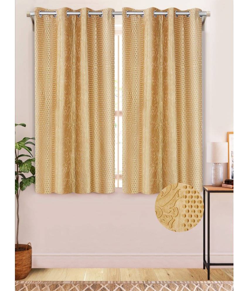 Home Candy Set of 2 Window Semi-Transparent Eyelet Polyester Gold Curtains ( 152 x 120 cm ) Home Candy Set of 2 Window Semi-Transparent Eyelet Polyester Gold Curtains ( 152 x 120 cm )