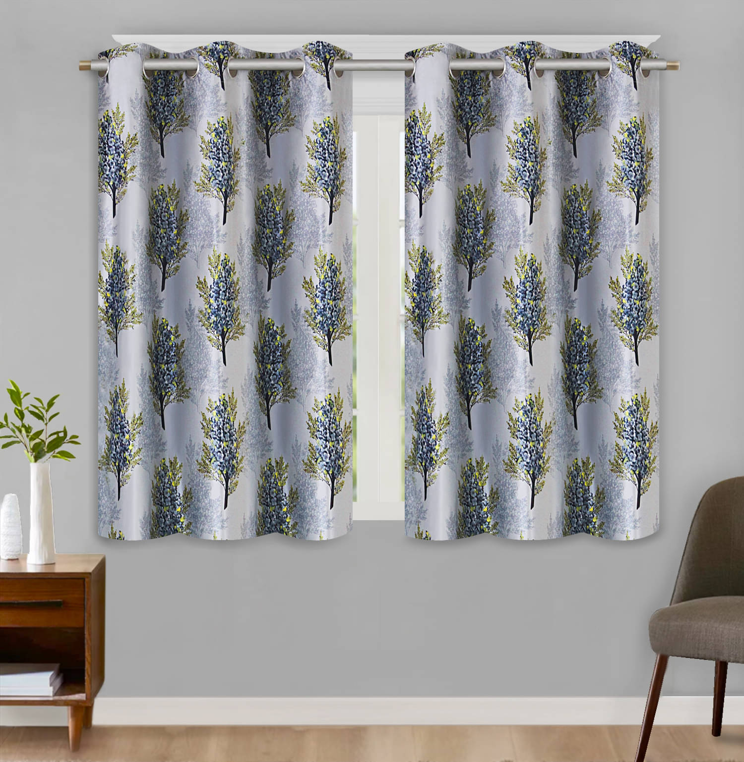     			Home Candy Set of 2 Window Blackout Room Darkening Eyelet Polyester Blue Curtains ( 152 x 120 cm )