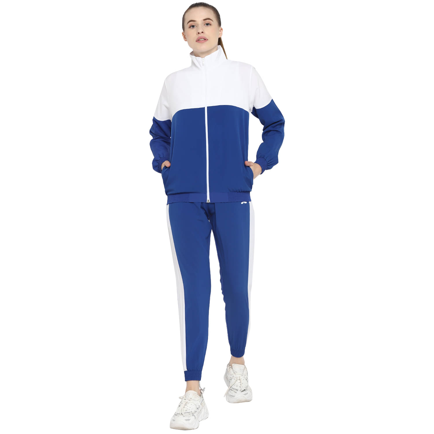     			OFF LIMITS Blue Poly Spandex Color Blocking Tracksuit - Single