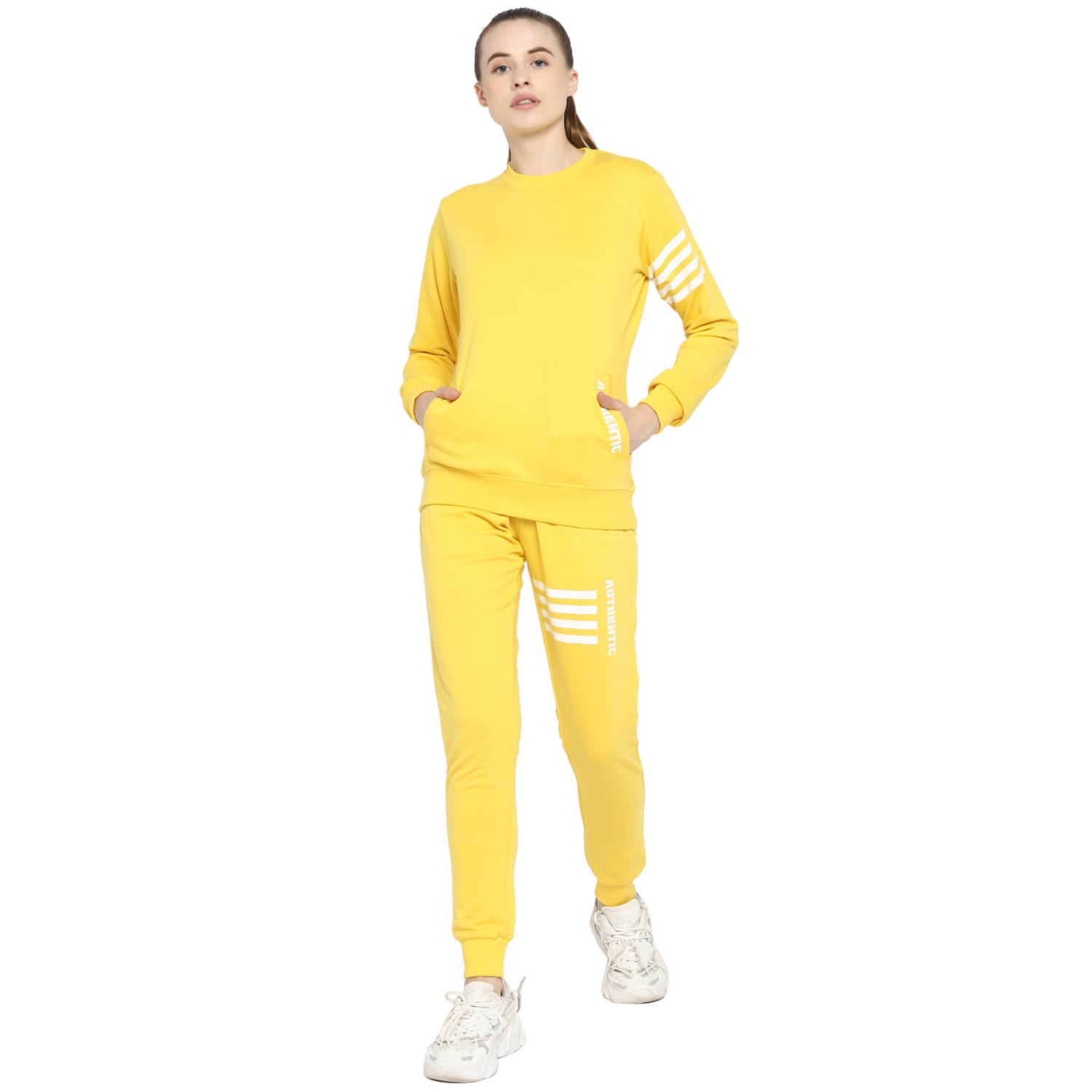     			OFF LIMITS Yellow Poly Cotton Color Blocking Tracksuit - Single