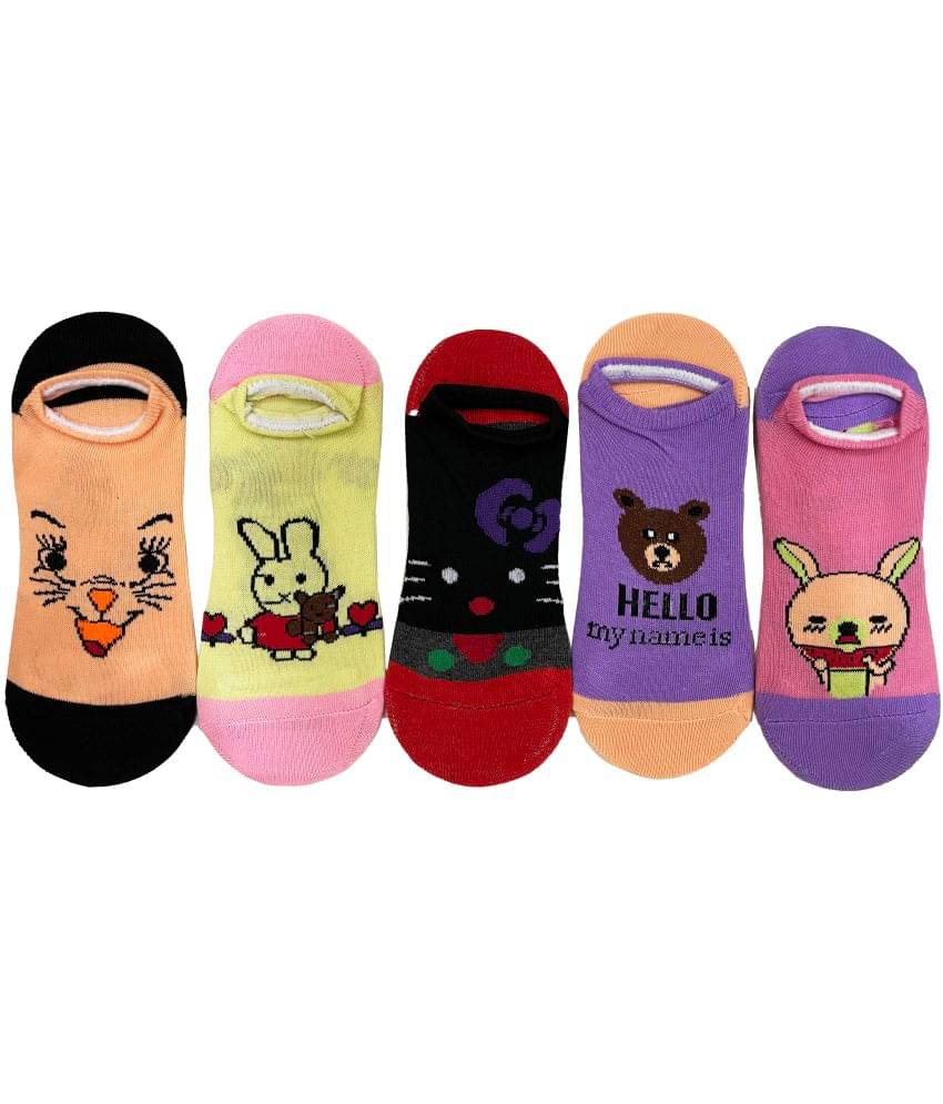     			RC. ROYAL CLASS Women's Multicolor Cotton Combo No Show Socks ( Pack of 5 )