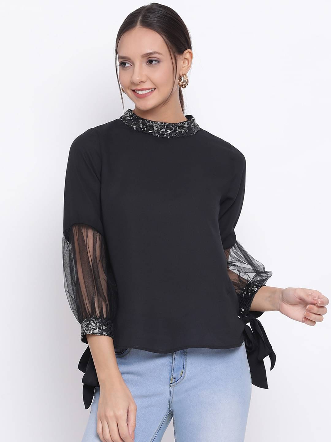     			ALL WAYS YOU Women's Polyester Regular Top ( Black )
