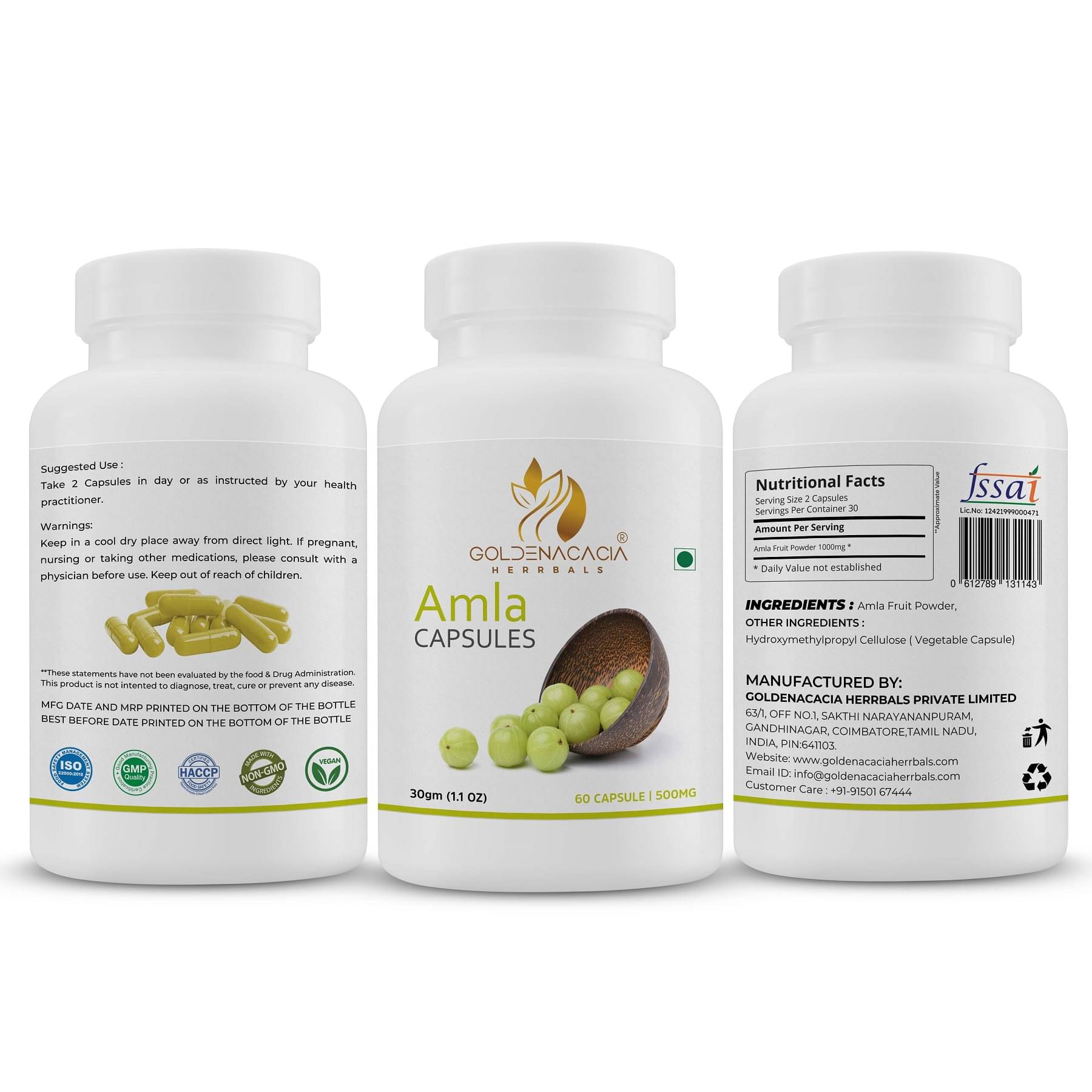 GOLDENACACIA HERRBALS Amla 60 Capsule 1 no.s GOLDENACACIA HERRBALS Amla 60 Capsule 1 no.s