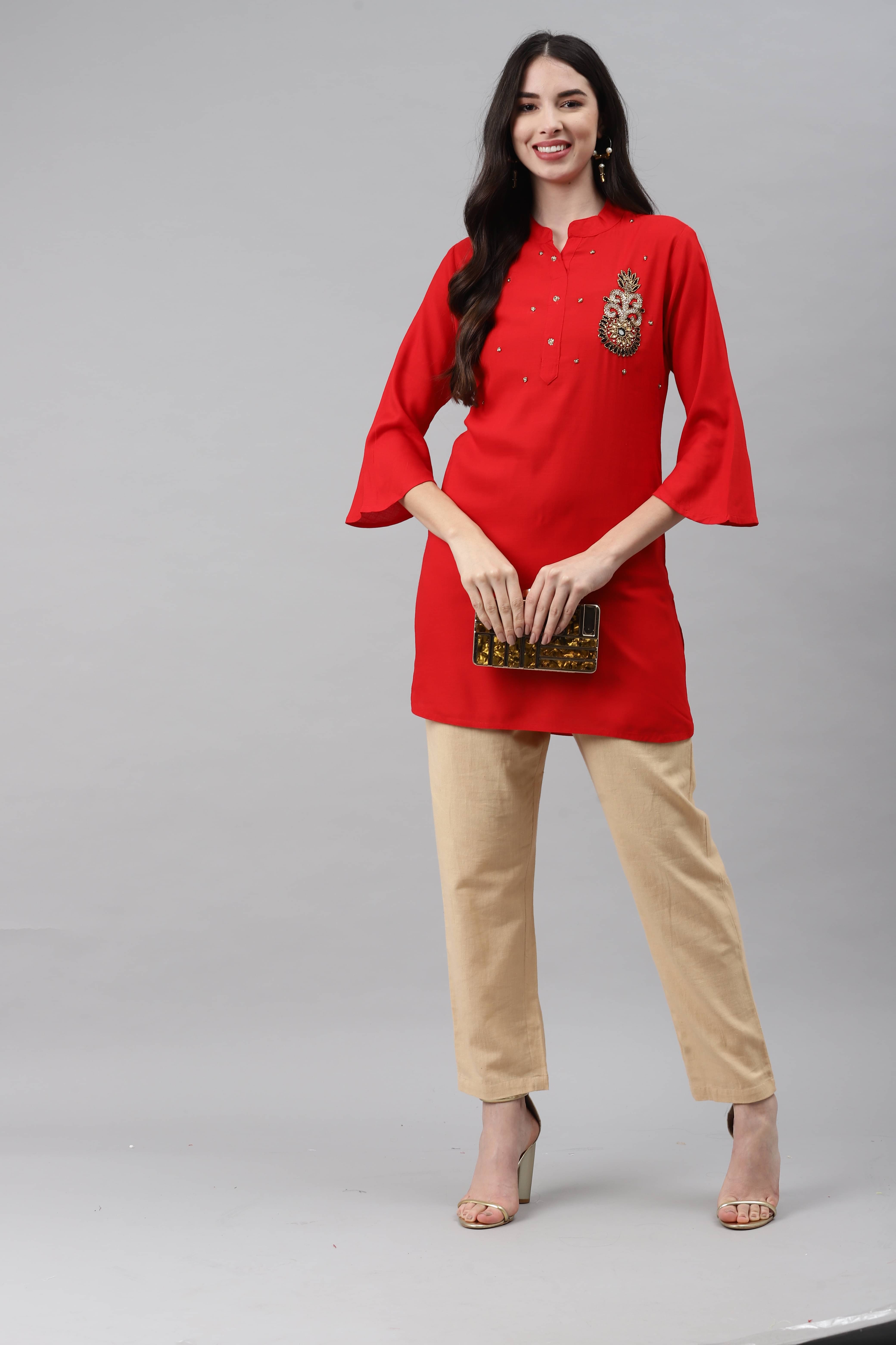 Rayon Short Kurti For Women (Pack of 1) Rayon Short Kurti For Women (Pack of 1)