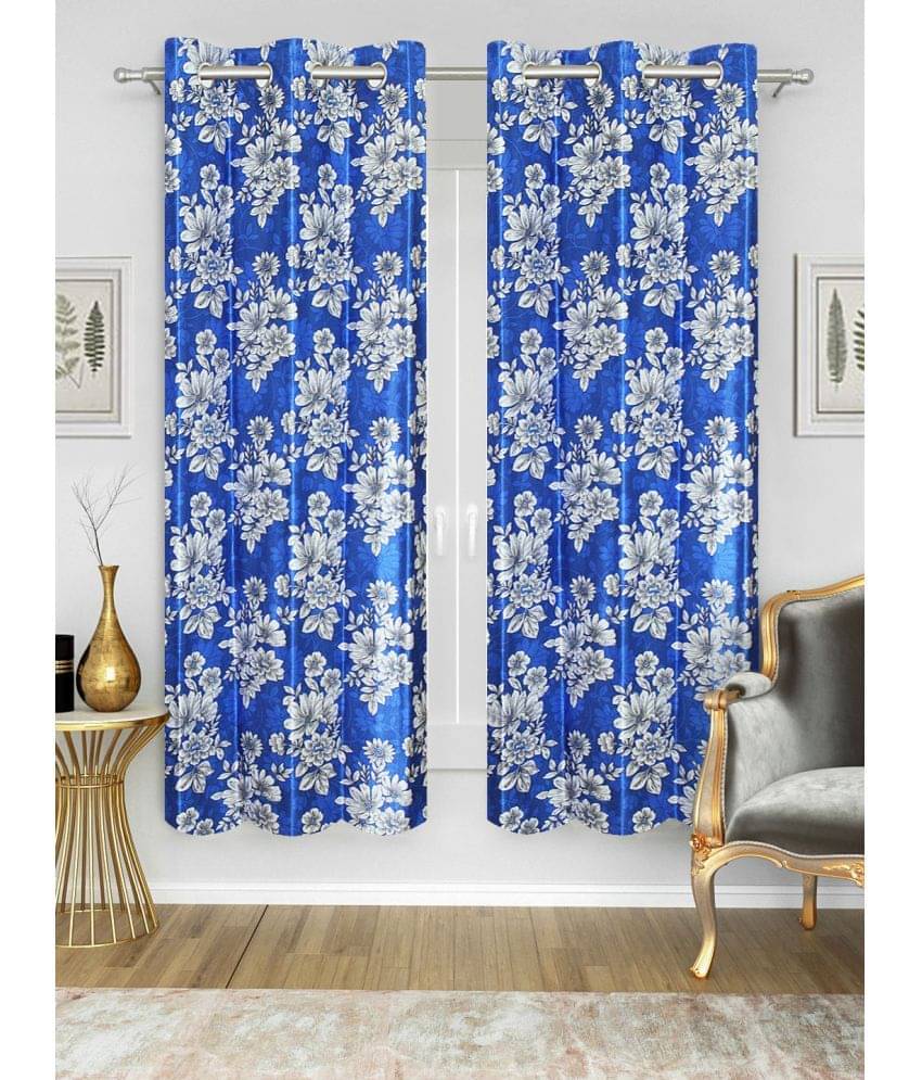 Home Candy Set of 2 Door Semi-Transparent Eyelet Polyester Blue Curtains ( 213 x 120 cm ) Home Candy Set of 2 Door Semi-Transparent Eyelet Polyester Blue Curtains ( 213 x 120 cm )