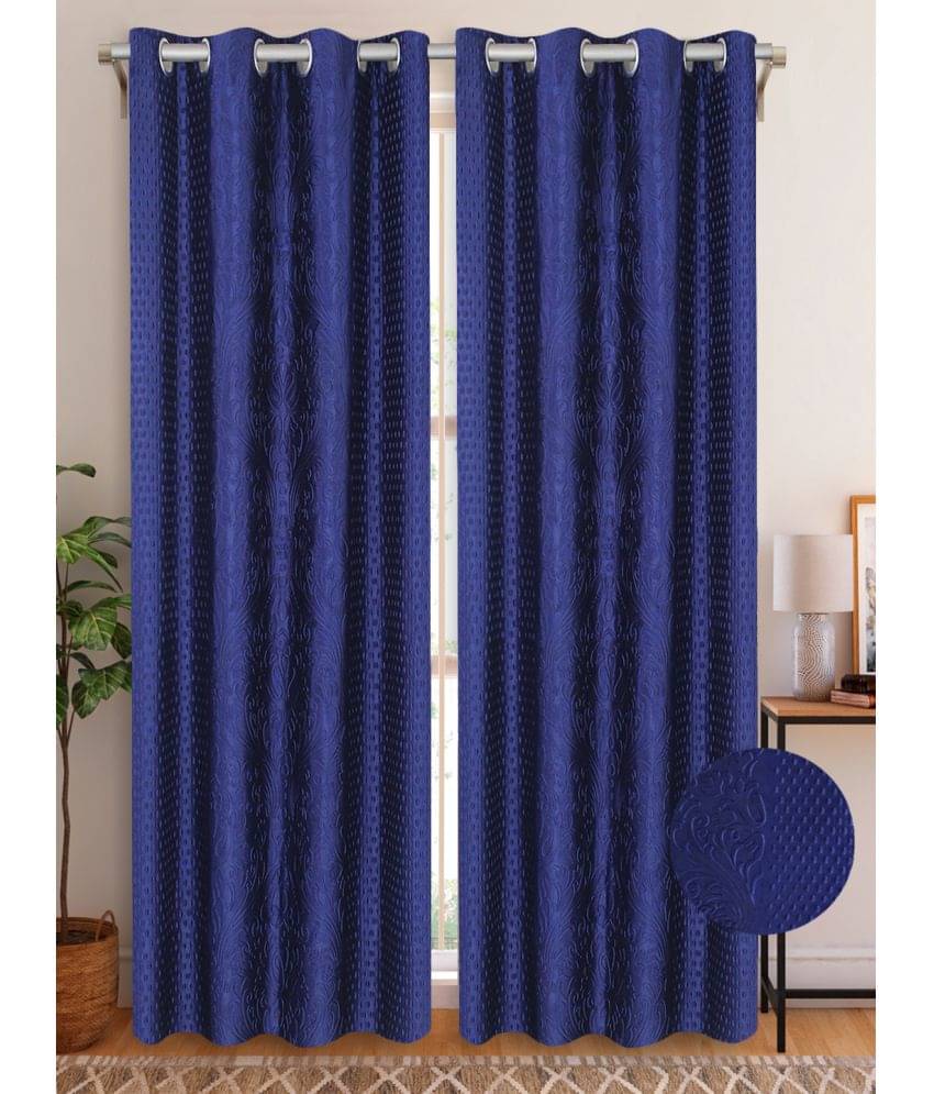 Home Candy Set of 2 Door Semi-Transparent Eyelet Polyester Blue Curtains ( 213 x 120 cm ) Home Candy Set of 2 Door Semi-Transparent Eyelet Polyester Blue Curtains ( 213 x 120 cm )