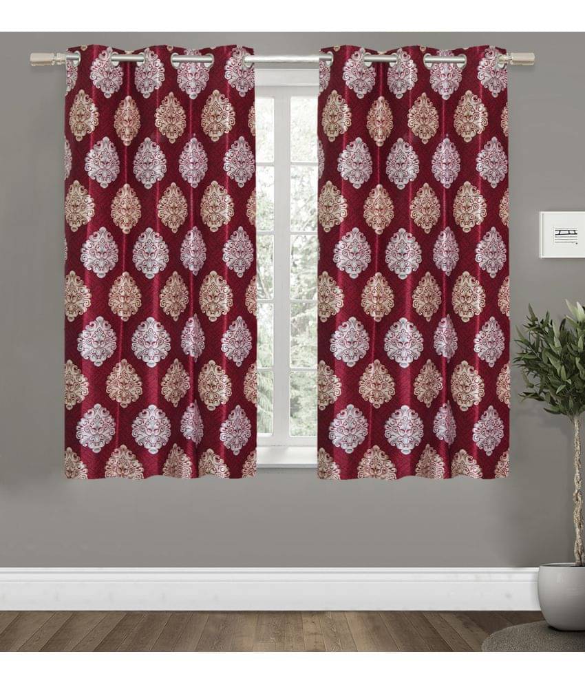 Home Candy Set of 2 Window Semi-Transparent Eyelet Polyester Maroon Curtains ( 152 x 120 cm ) Home Candy Set of 2 Window Semi-Transparent Eyelet Polyester Maroon Curtains ( 152 x 120 cm )