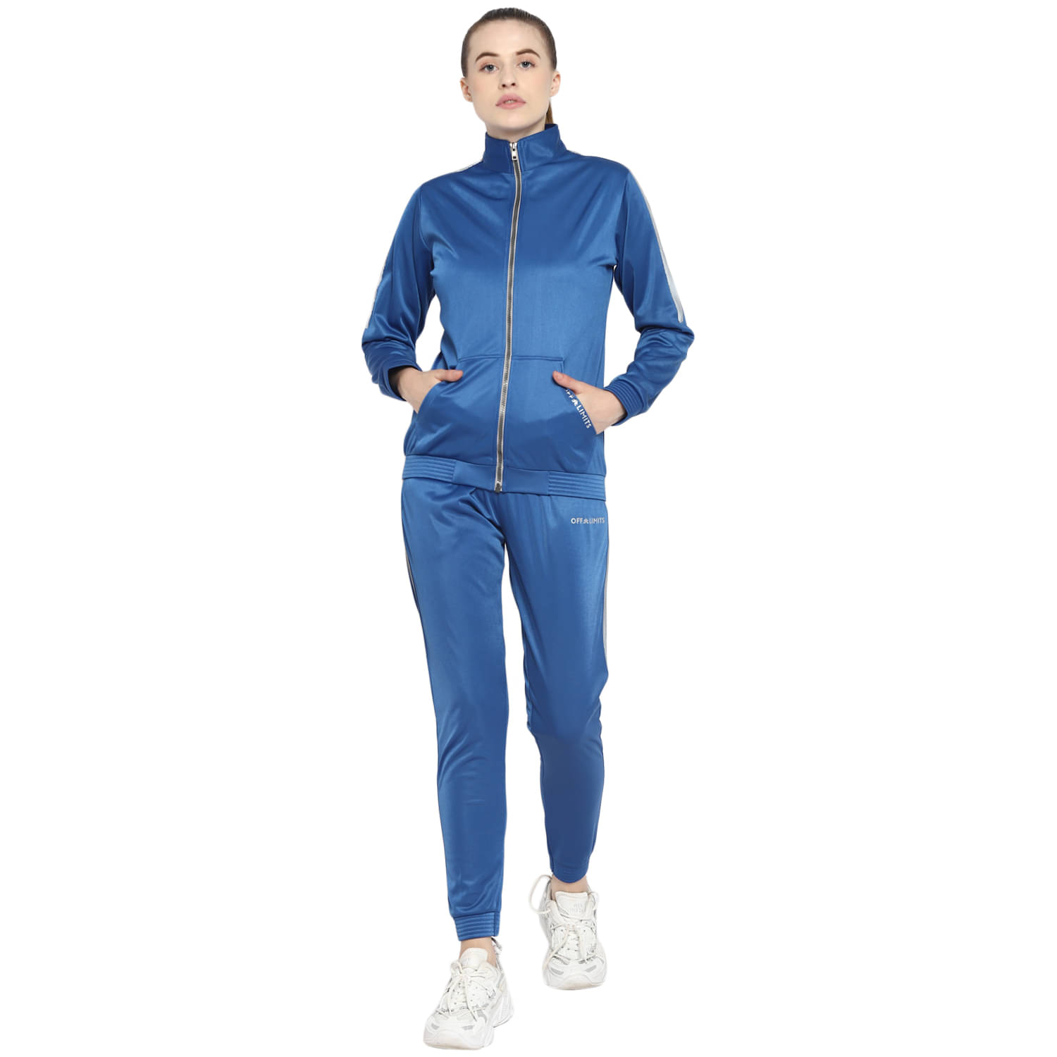     			OFF LIMITS Blue Polyester Color Blocking Tracksuit - Single