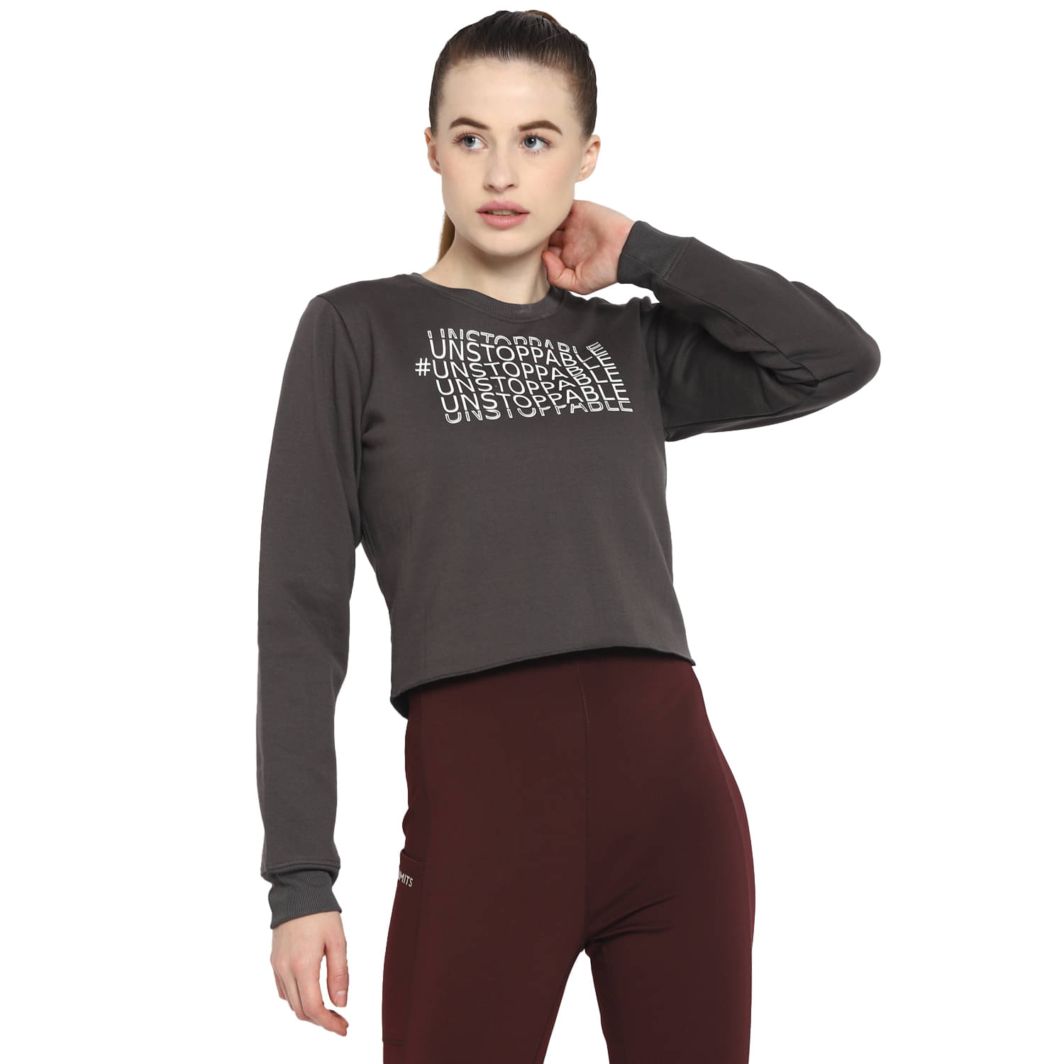     			OFF LIMITS - Grey Cotton Blend Women's Sweatshirt