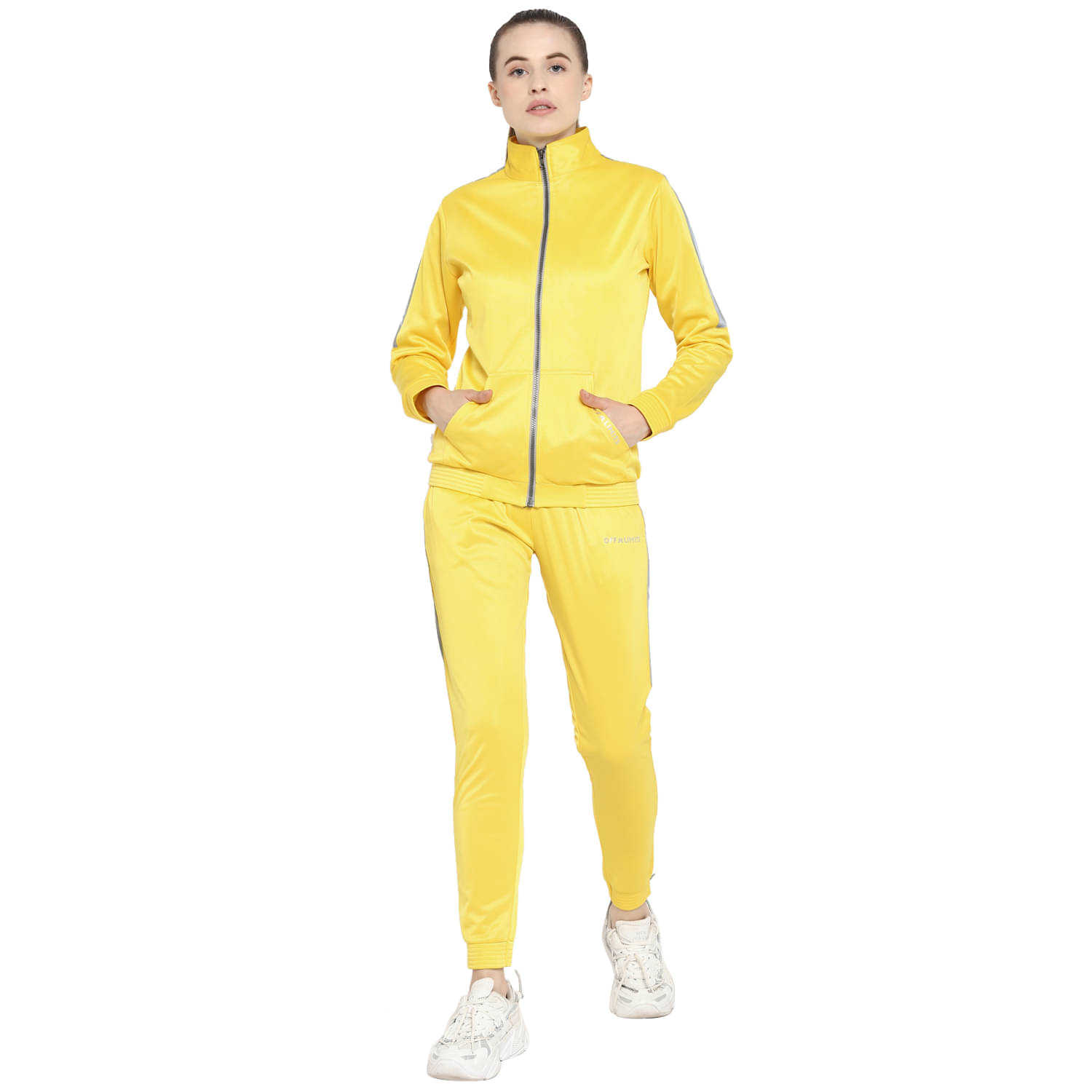     			OFF LIMITS Yellow Polyester Color Blocking Tracksuit - Single