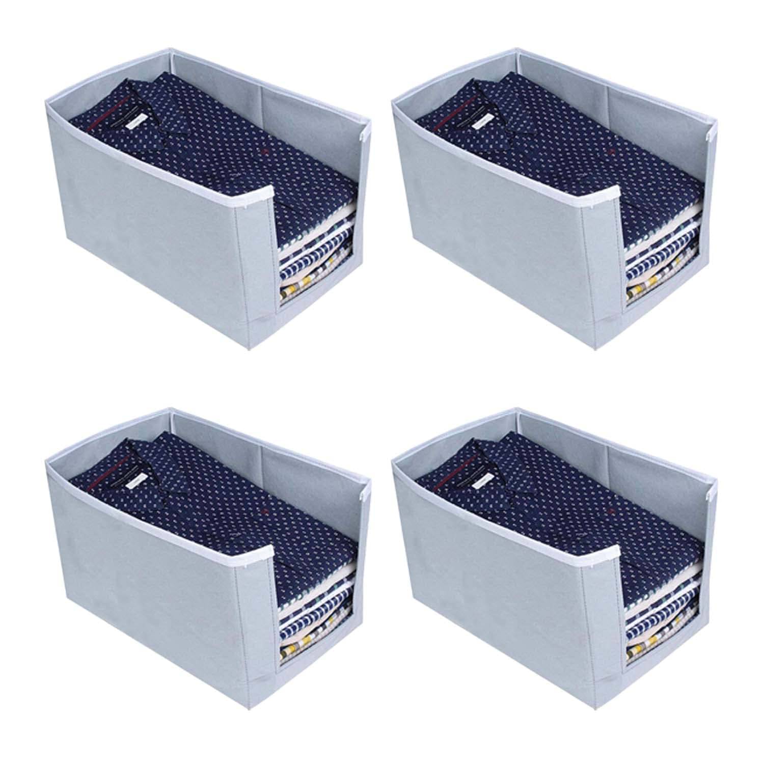     			SH. NASIMA Foldable Non Woven Shirt Stacker Closet Organizer (Pack of 4)