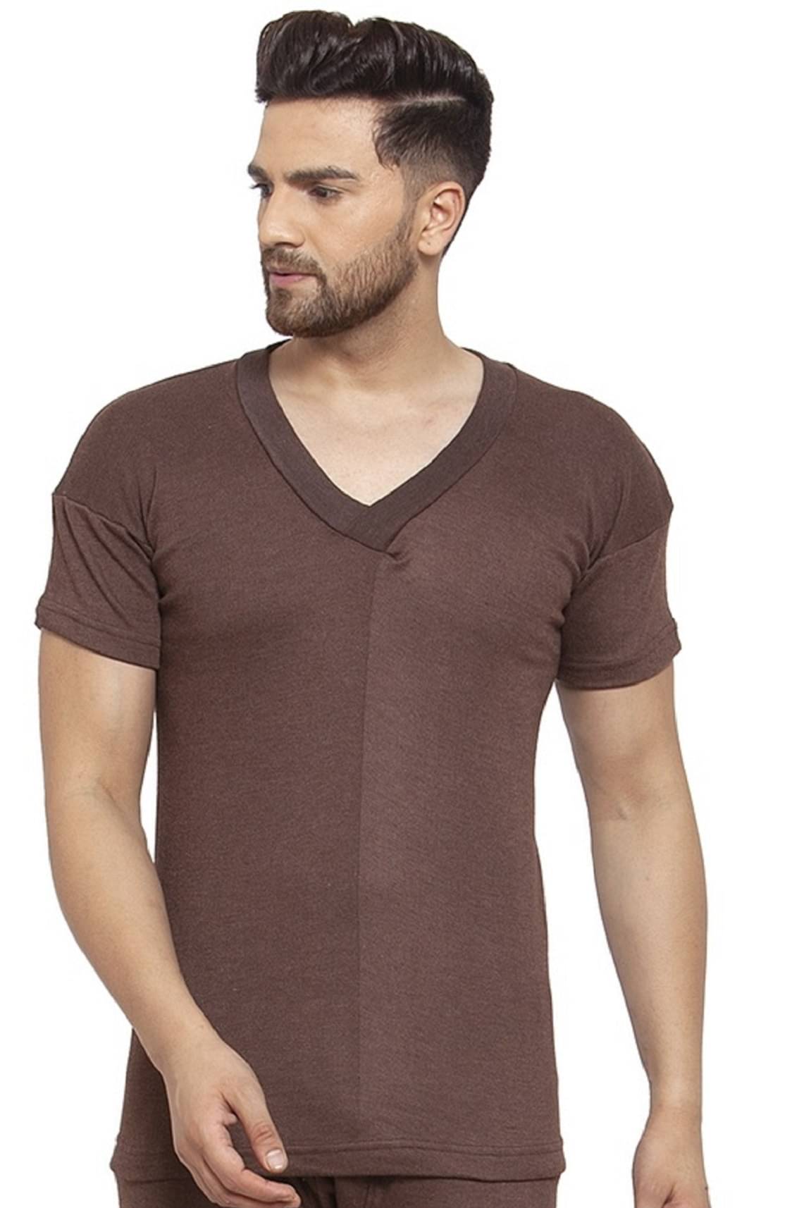     			Uzarus Pack of 1 Cotton Blend Thermal Tops For Men's ( Brown )