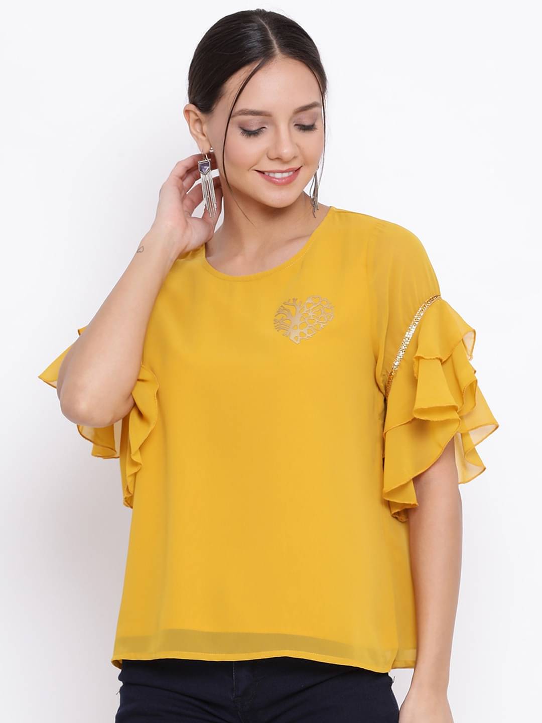ALL WAYS YOU Women's Polyester Regular Top ( Yellow ) ALL WAYS YOU Women's Polyester Regular Top ( Yellow )