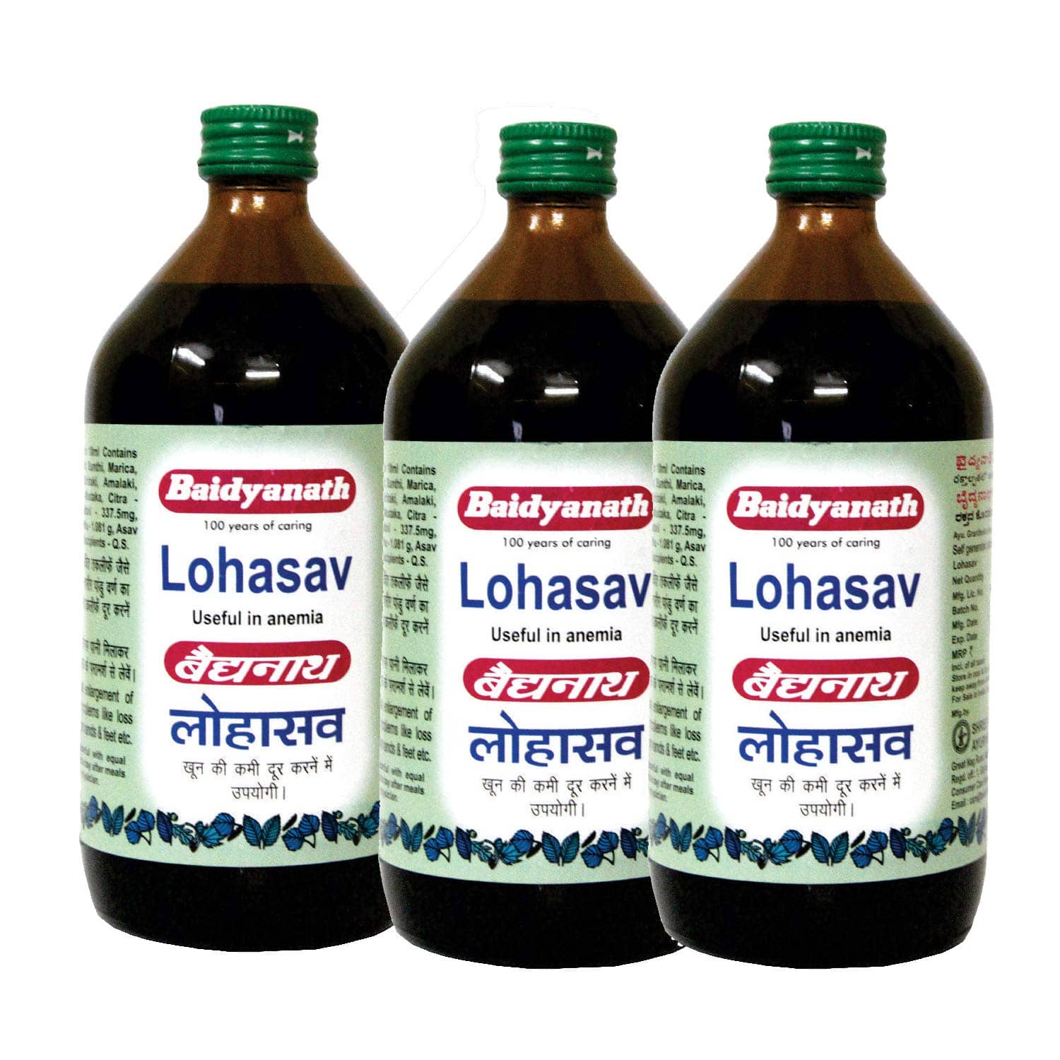 Baidyanath Lohasav Increases Hemoglobin Liquid 450Ml (Pack of 3)