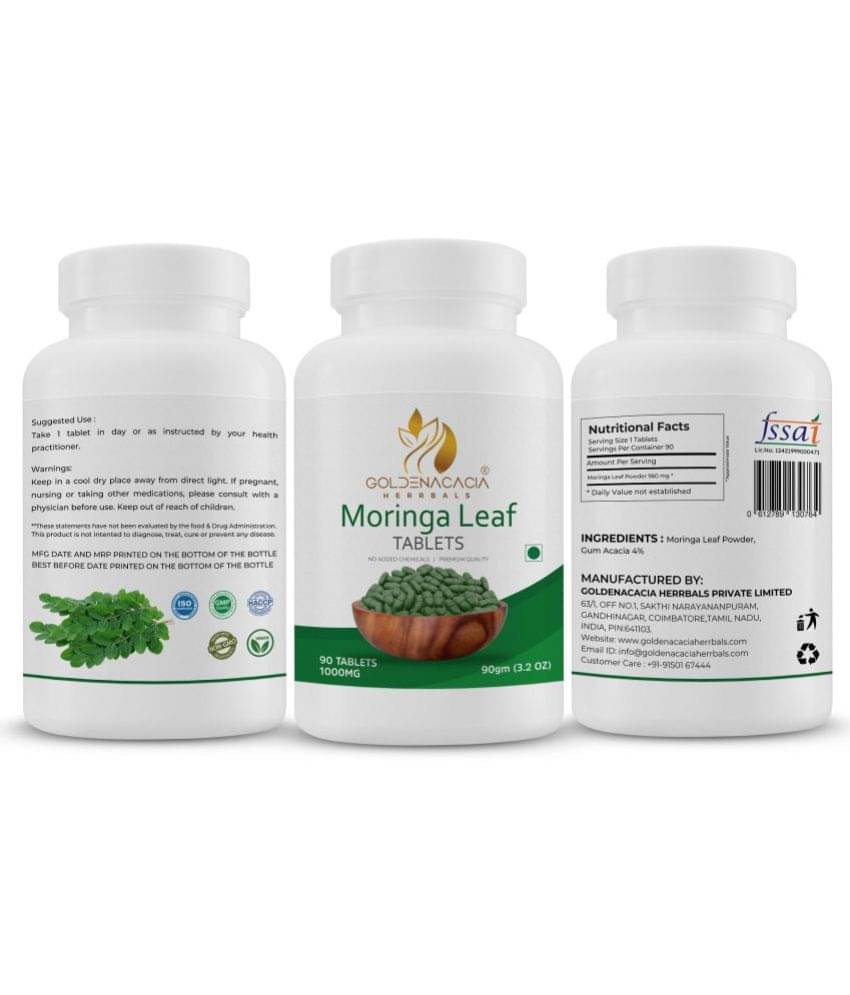     			GOLDENACACIA HERRBALS Moringa leaf 1000mg 90 Tablets 1 no.s