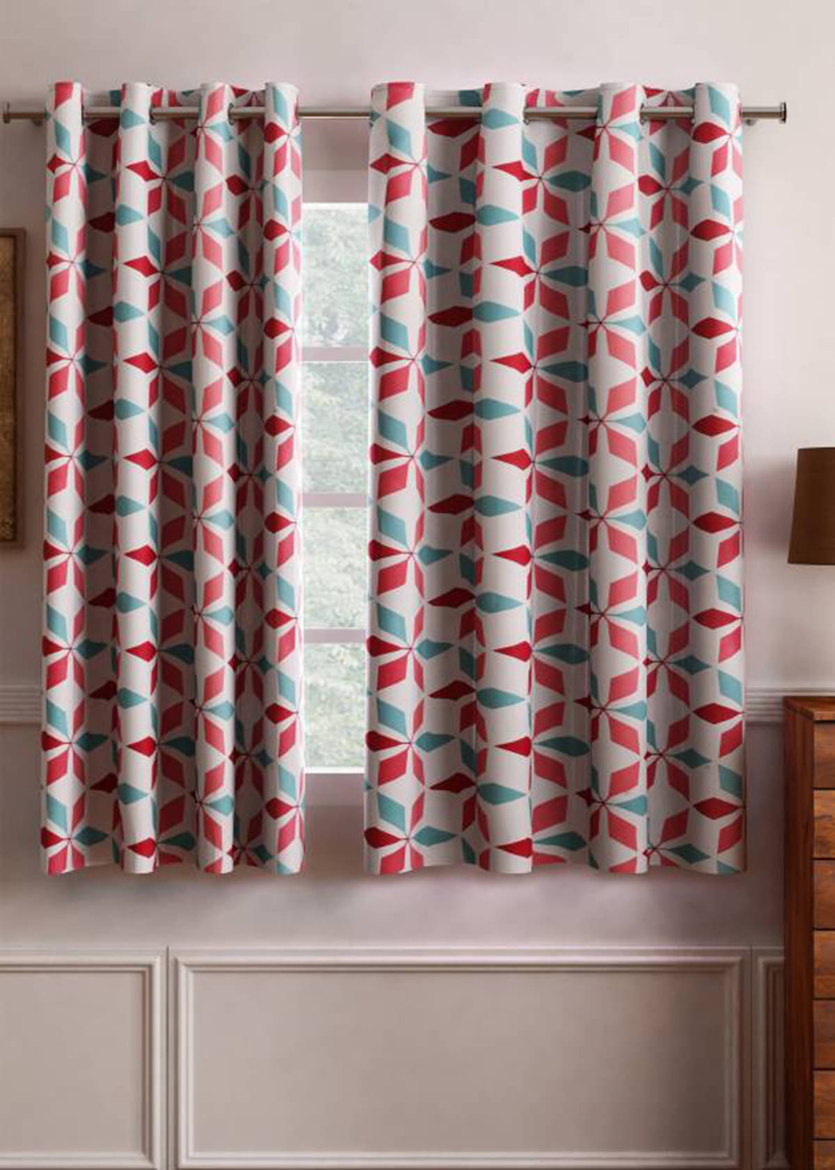 Home Candy Set of 2 Window Semi-Transparent Eyelet Polyester Pink Curtains ( 152 x 120 cm ) Home Candy Set of 2 Window Semi-Transparent Eyelet Polyester Pink Curtains ( 152 x 120 cm )
