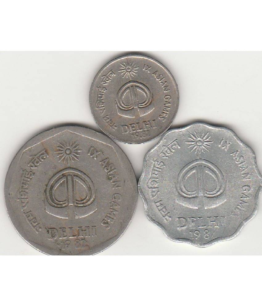     			NUMISMATTECLY EXTREMELY RARE AND COLLECTIBLE -COMMOMORATIVE  C01N- -9TH ASIAN GAME-1982.THREE PIECE SET-TEN PESSA ALUMINIUM-WIGHT-2.30 GRAMS,TWENTY FIVE PESSA ,COPPER NICKLE-WIGHT-2.50 GRAM,TWO R..S, BIG C01N ,COPPER NICKLE-WIGHT-8 GRAMS,YEAR-1982 ,