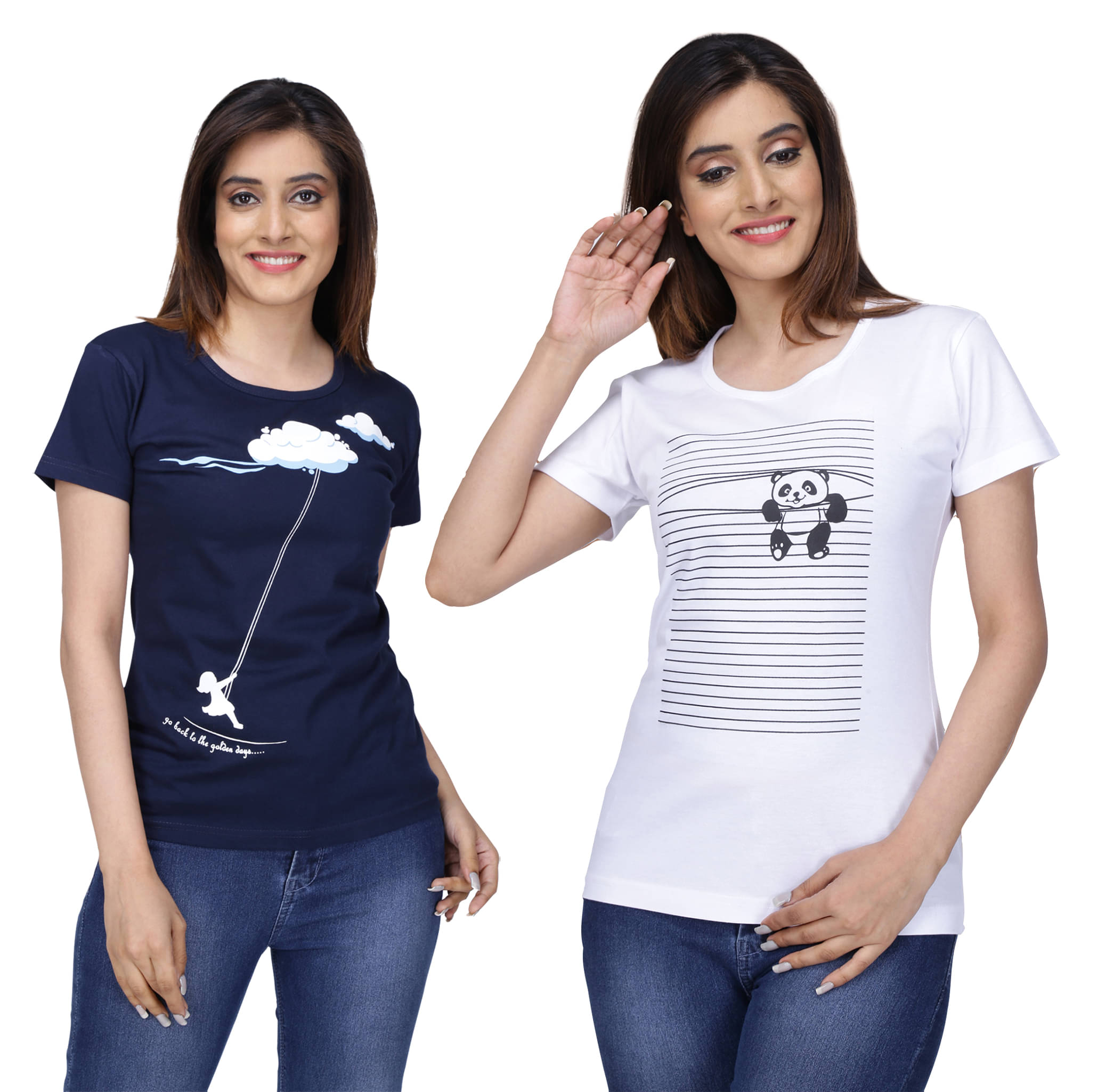 Neo Garments Women Cotton Printed Regular Fit Round Neck T-Shirt ( Multi Color )     			Neo Garments Women Cotton Printed Regular Fit Round Neck T-Shirt ( Multi Color )