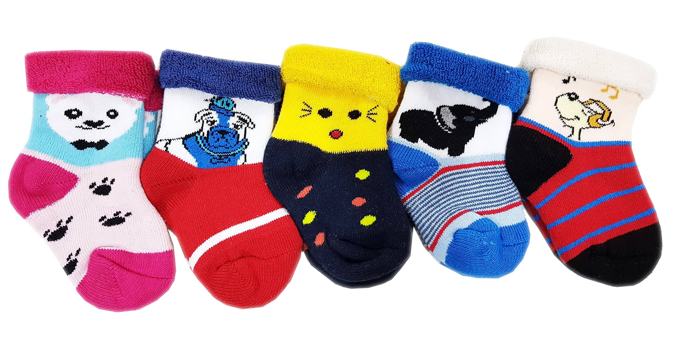 RC. ROYAL CLASS KIDS NEW BORN COTTON ANKLE SOCKS MULTICOLORED SOCKS(PACK OF 5 PAIRS)(0-6 Months) - Socks | Buy online on ZillyBuy
