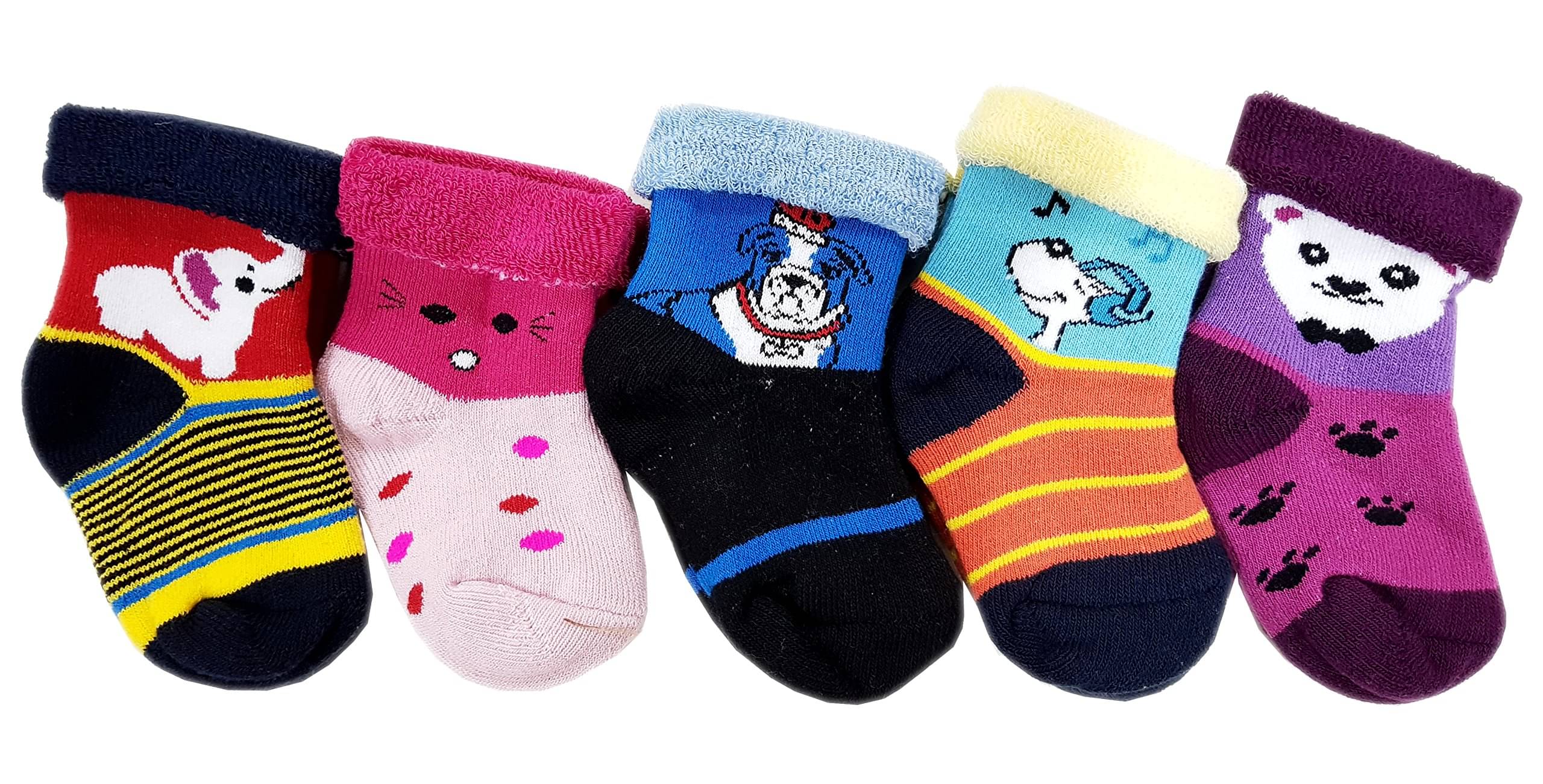     			RC. ROYAL CLASS KIDS NEW BORN COTTON ANKLE SOCKS MULTICOLORED SOCKS(PACK OF 5 PAIRS)(0-6 Months)