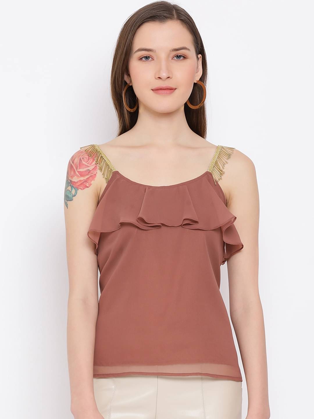 ALL WAYS YOU Women's Polyester Regular Top ( Brown ) ALL WAYS YOU Women's Polyester Regular Top ( Brown )