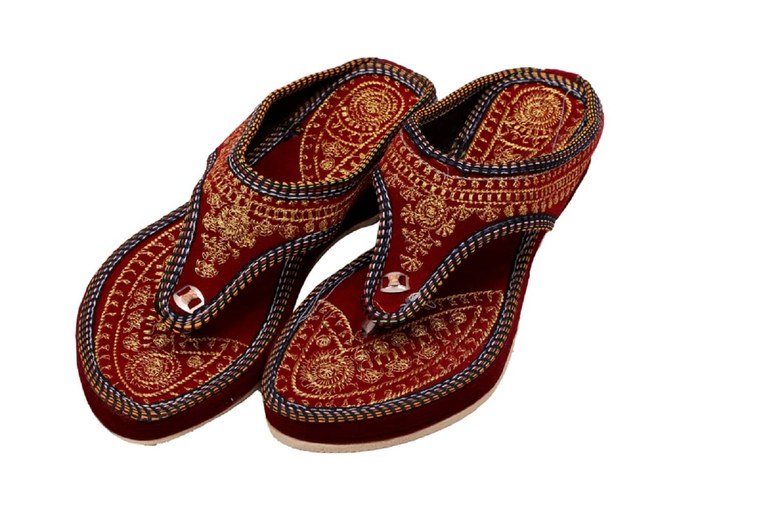     			Apratim Maroon Ethnic Footwear