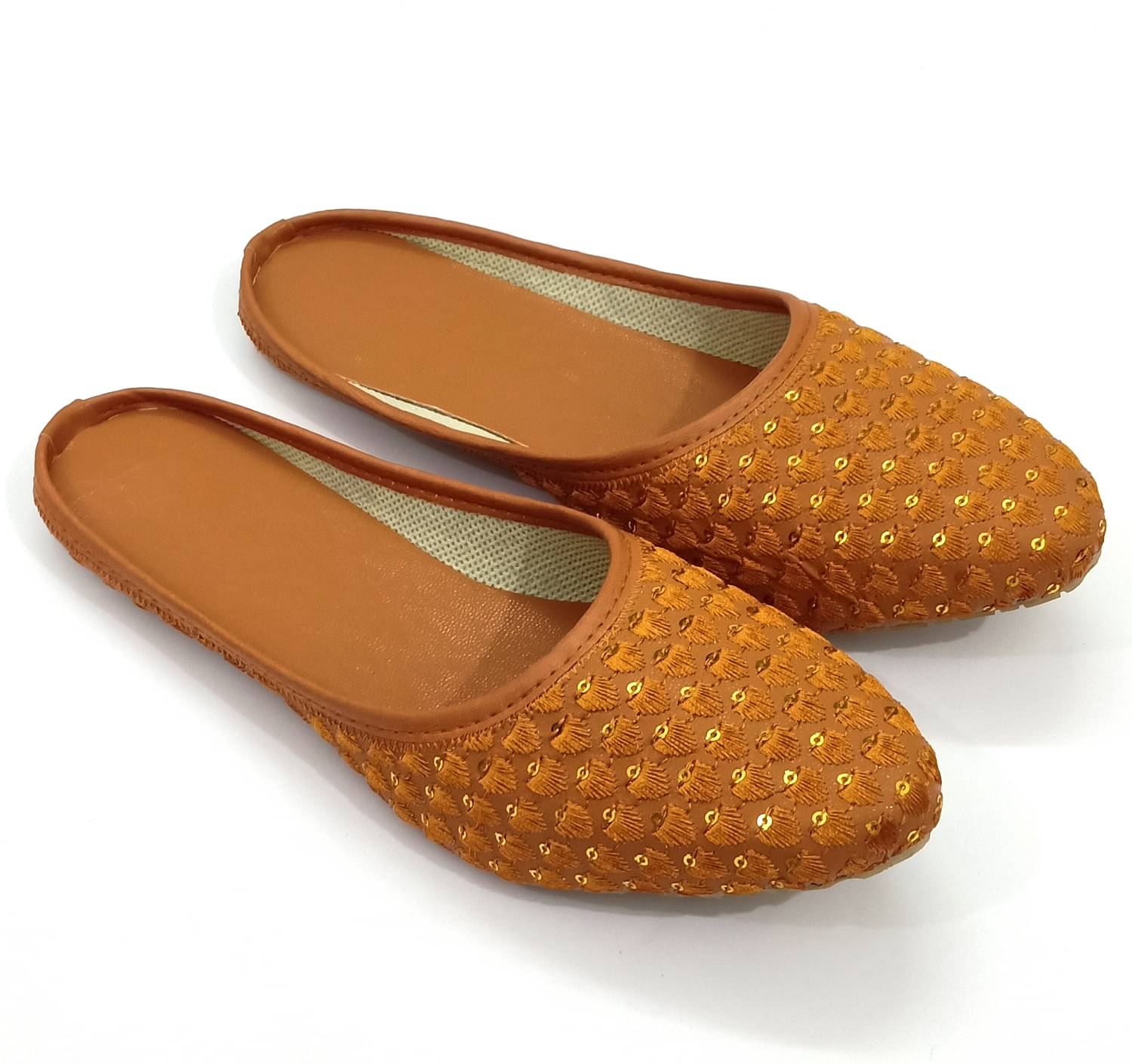     			Apratim Tan Ethnic Footwear