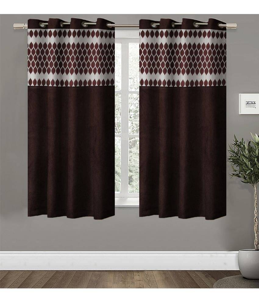 Home Candy Set of 2 Window Semi-Transparent Eyelet Polyester Brown Curtains ( 152 x 120 cm ) Home Candy Set of 2 Window Semi-Transparent Eyelet Polyester Brown Curtains ( 152 x 120 cm )