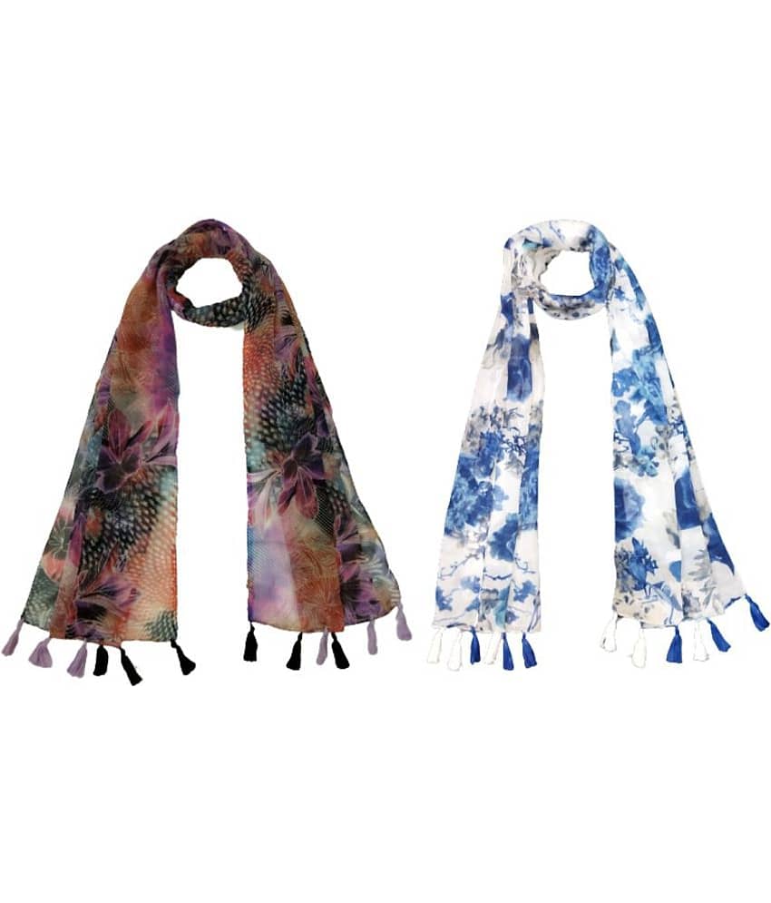 stolevilla Multi Printed Poly Cotton Yarn Stoles ( Pack of 2 ) - Dupattas & Shawls | Buy online on ZillyBuy