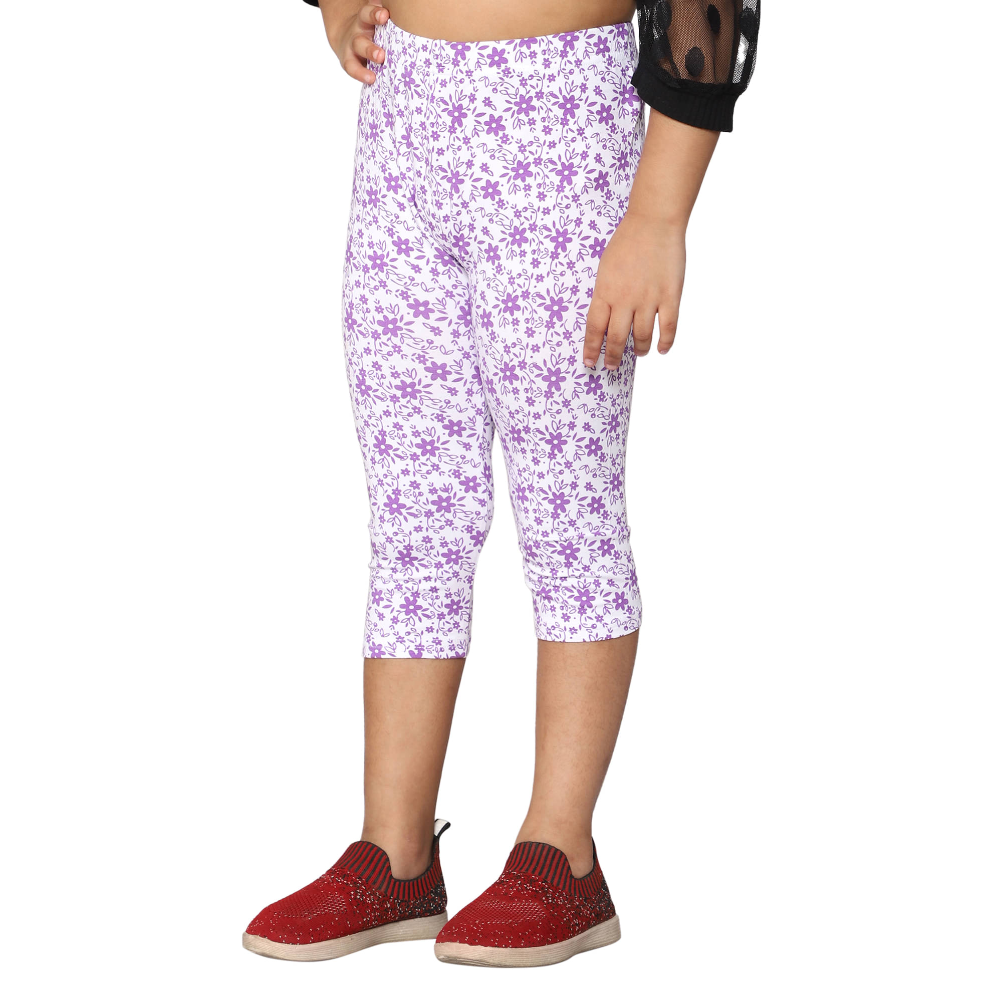     			2K Kids Pack of 1 Girls Lycra Capris ( Purple )