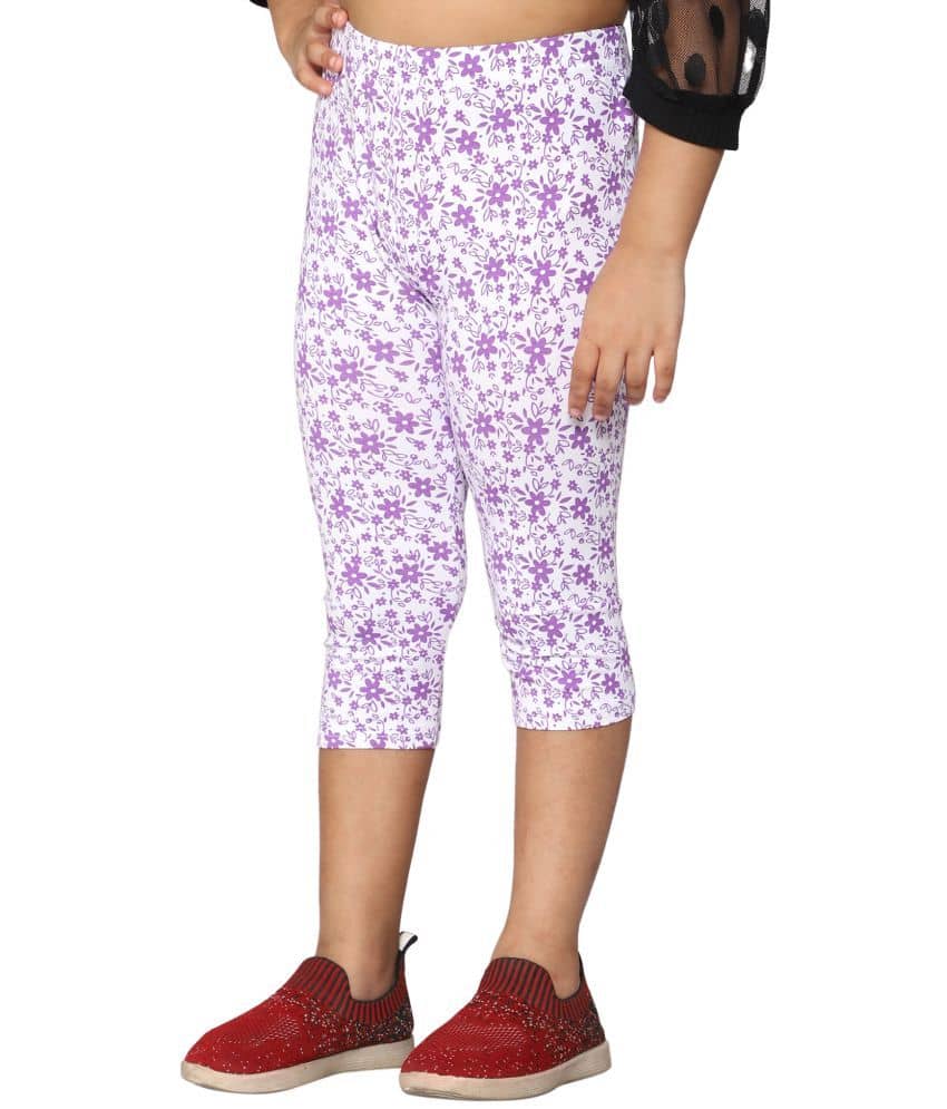 2K Kids Pack of 1 Girls Lycra Capris ( Purple )