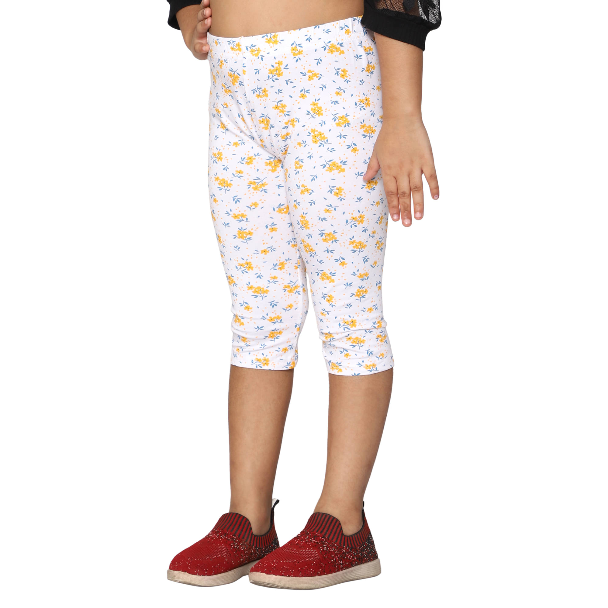     			2K Kids Pack of 1 Girls Lycra Capris ( Yellow )