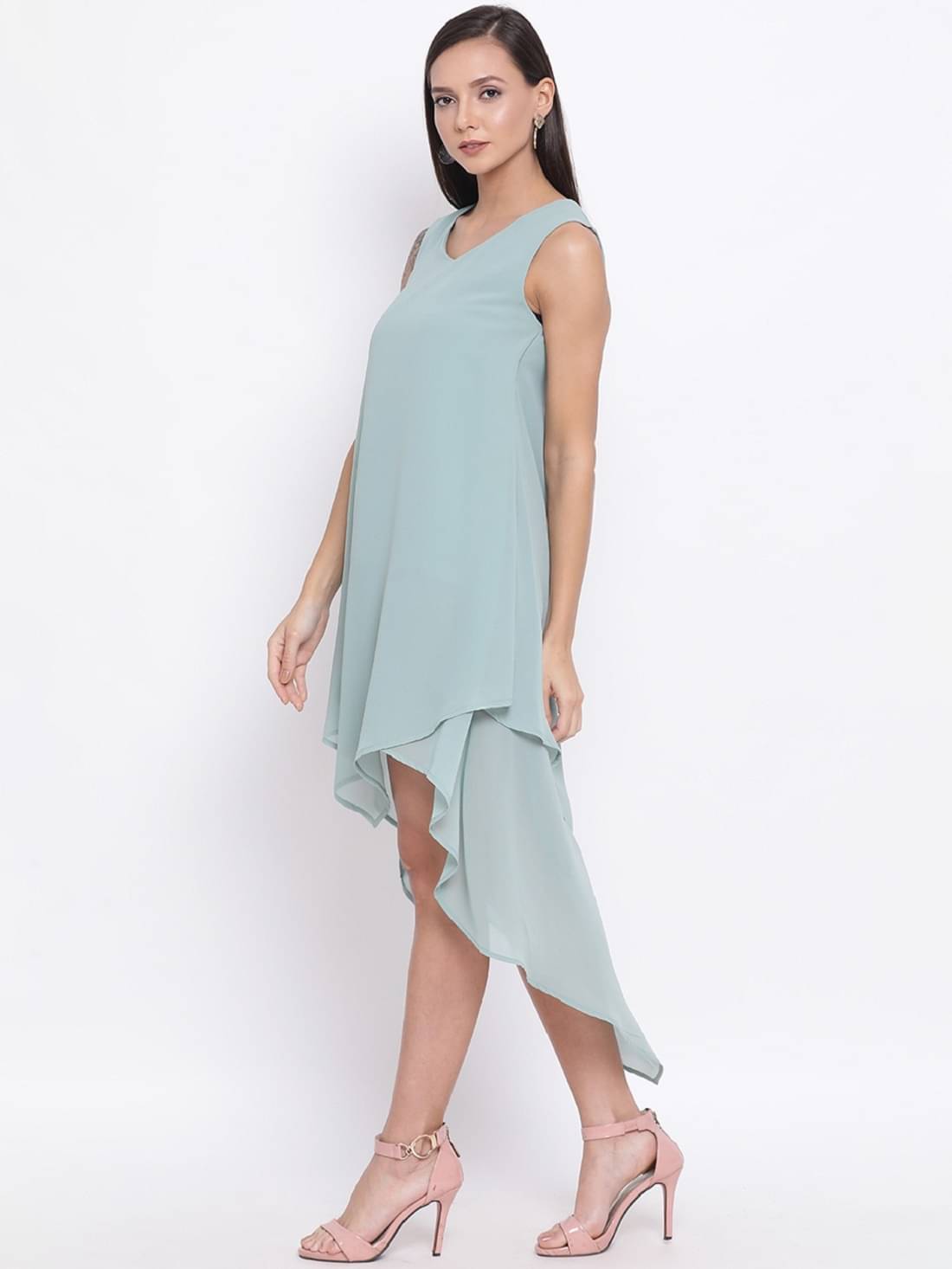     			ALL WAYS YOU Women Polyester Fit & Flare Dress ( Green )