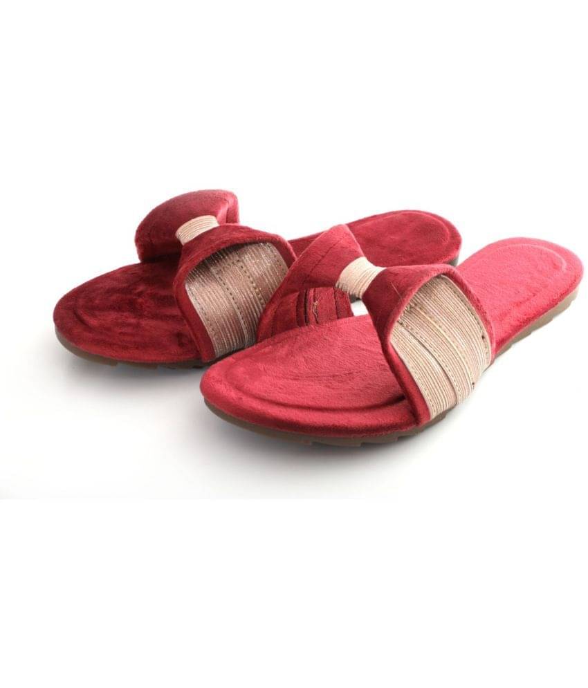     			Anjaneya Creations Red Flats