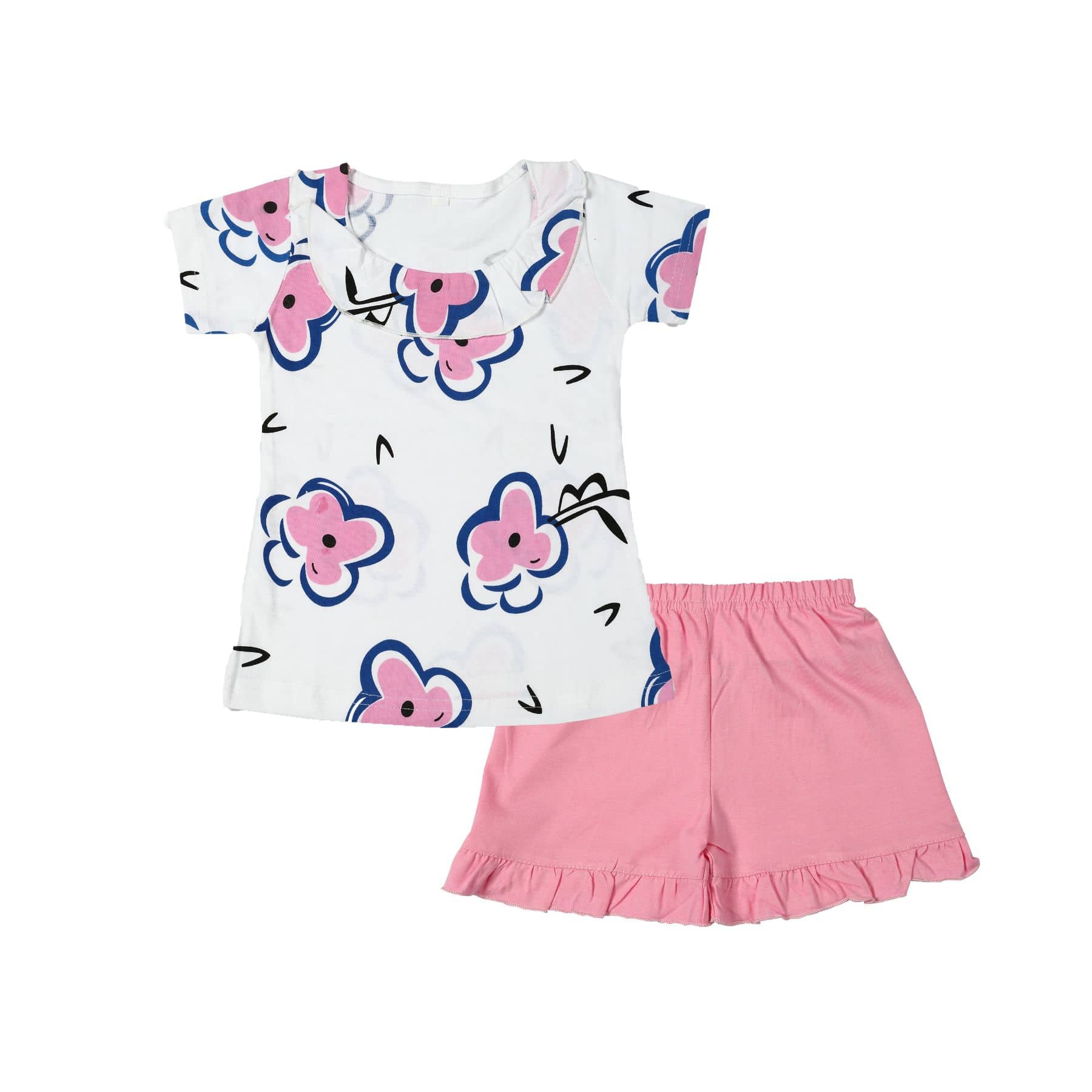 CATCUB Girl's Cotton Top & Shorts / hot pants(Pink)