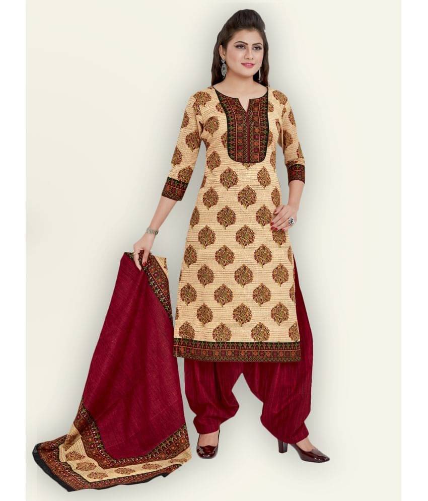 Jevi Prints Cotton Kurti With Patiala - Stitched Suit Single Jevi Prints Cotton Kurti With Patiala - Stitched Suit Single