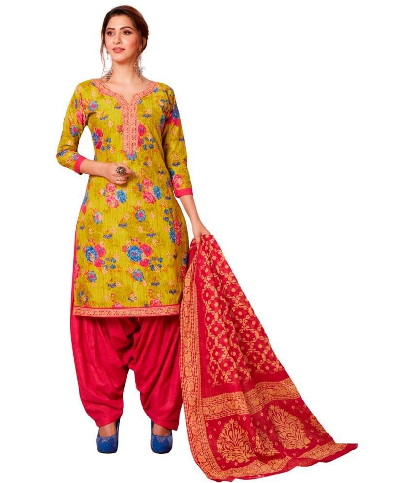 Jevi Prints Women Cotton Kurti With Patiala Salwar ( Yellow ) Jevi Prints Women Cotton Kurti With Patiala Salwar ( Yellow )