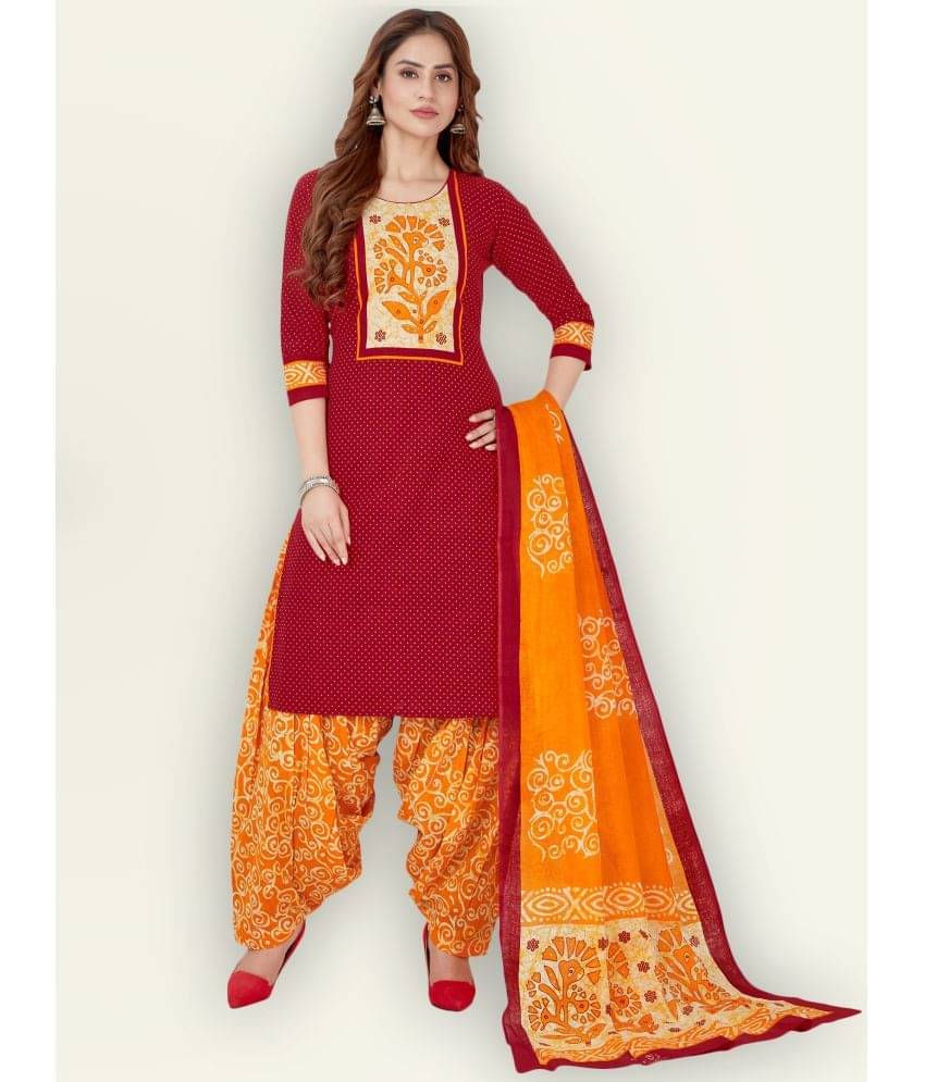     			Jevi Prints Cotton Kurti With Patiala - Stitched Suit Single