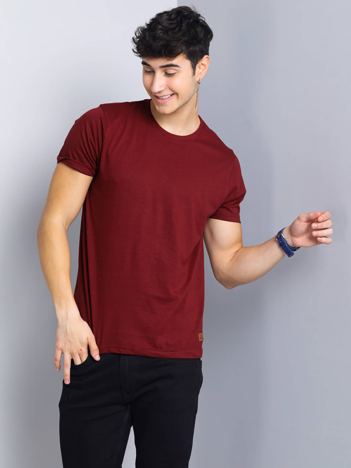 Paul Street Pack of 1 Cotton Blend Slim Fit Men's T-Shirt ( Maroon )