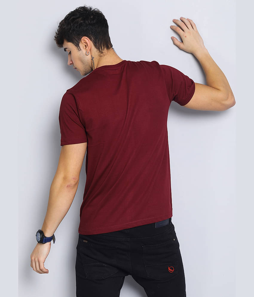 Paul Street Pack of 1 Cotton Blend Slim Fit Men's T-Shirt ( Maroon )
