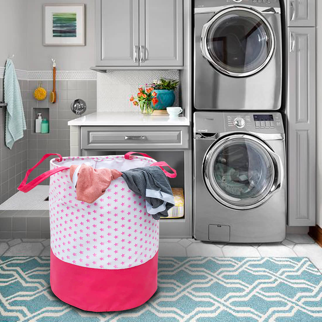 SH. NASIMA Nylon Laundry Bag - Pink