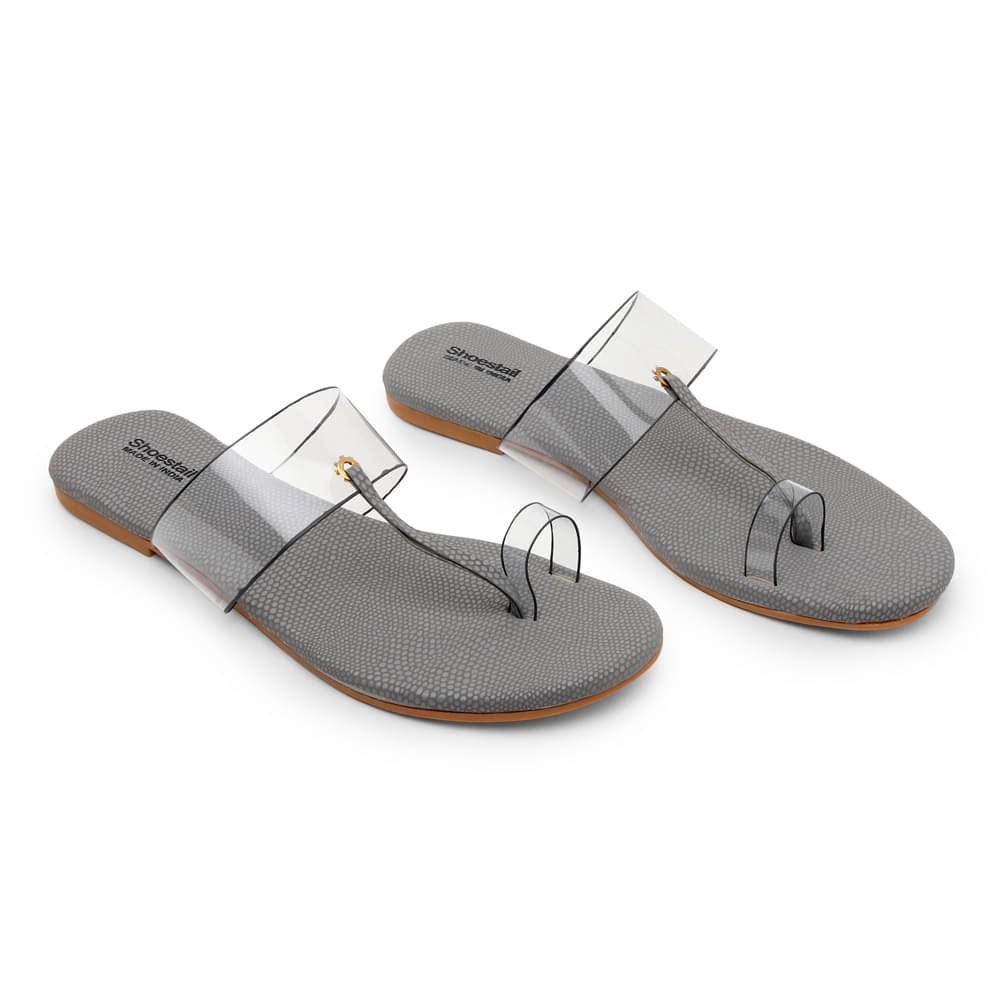     			Shoestail Gray Flats