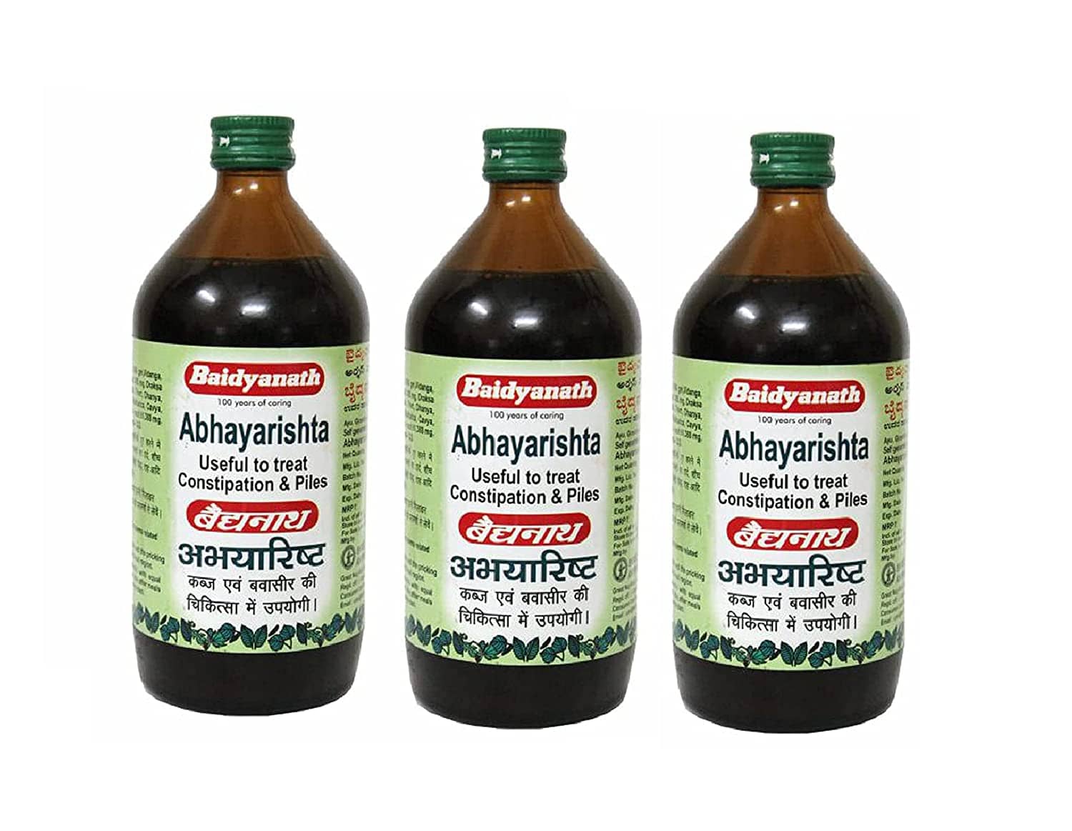 Baidyanath Abhayarishta Constipation Relief Liquid 220 Ml Pack of 3