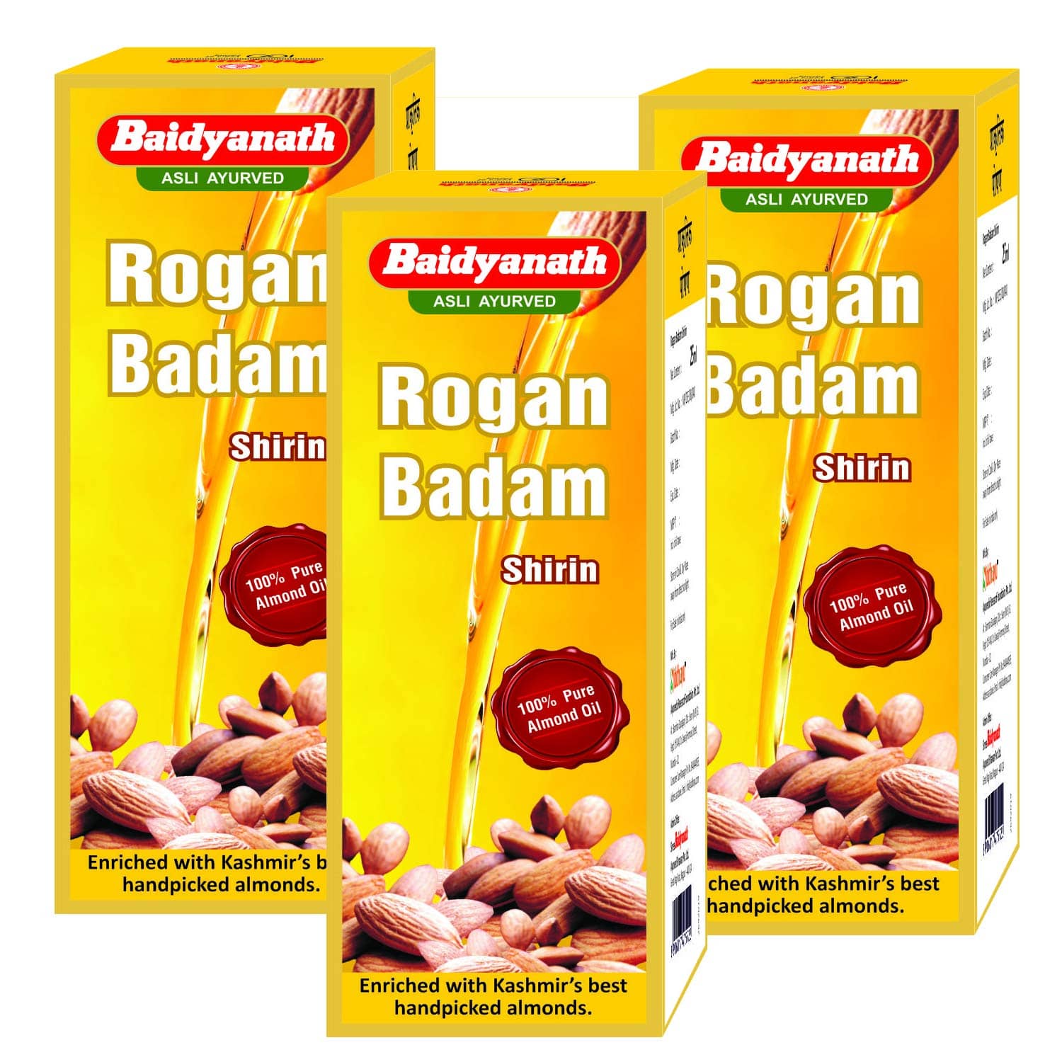 Baidyanath Rogan Badam Almond Oil 25 Ml Pack of 3