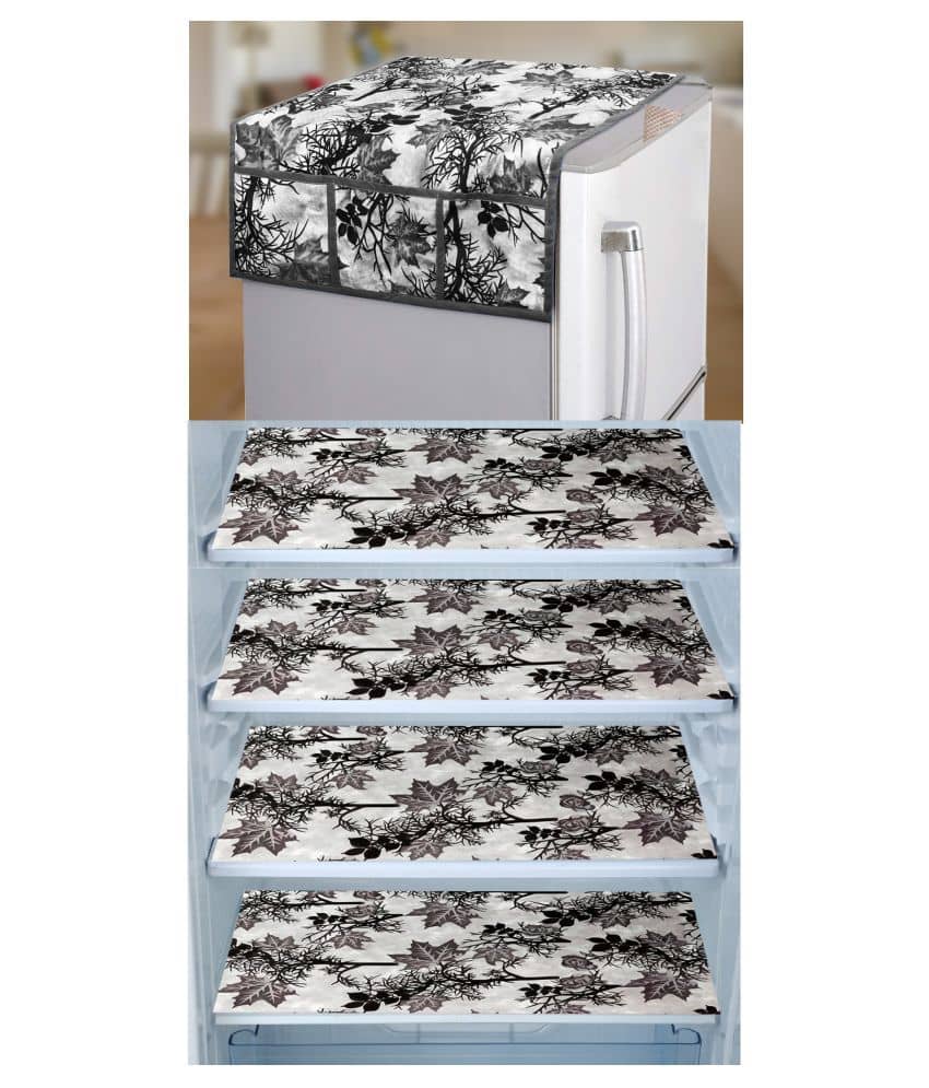 E-Retailer Set of 5 PVC Brown Fridge Top Cover