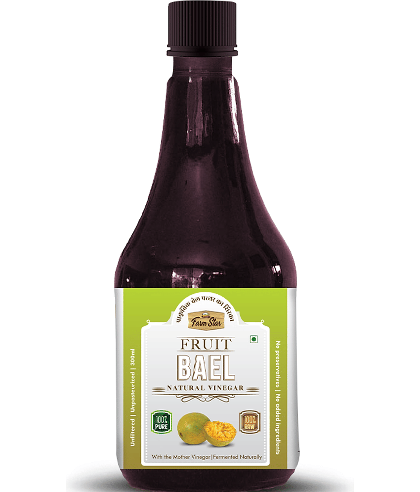 Farm Star Bael Pathar Cider Vinegar Raw & Fermented 300 ml