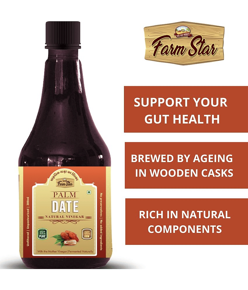 Farm Star Dates (Khajoor) Cider Vinegar Raw & Fermented 300 ml