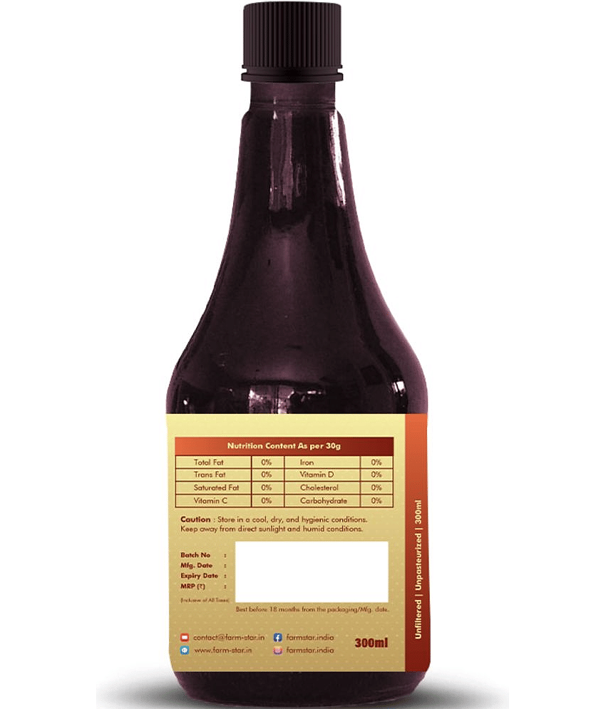 Farm Star Dates (Khajoor) Cider Vinegar Raw & Fermented 300 ml