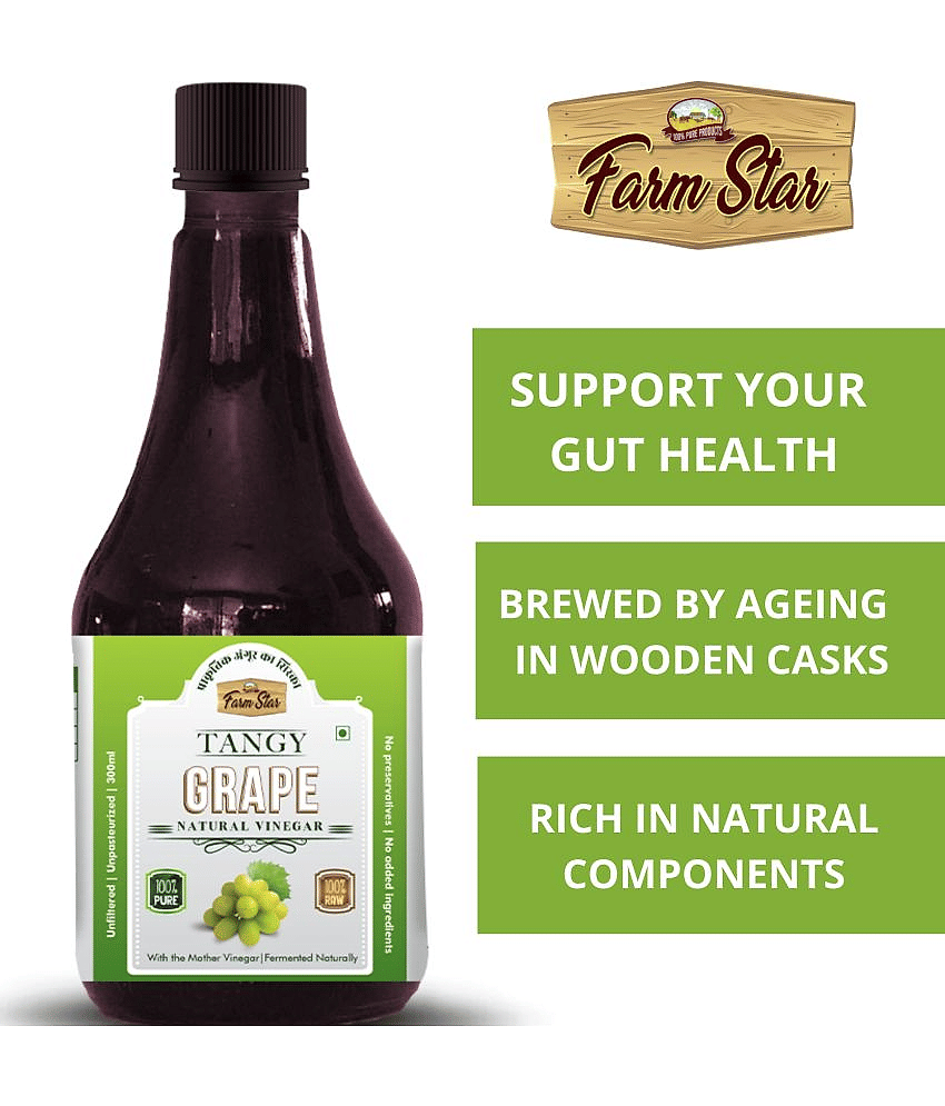 Farm Star Grape Cider Vinegar Angoor Vinegar Fermented 300 ml